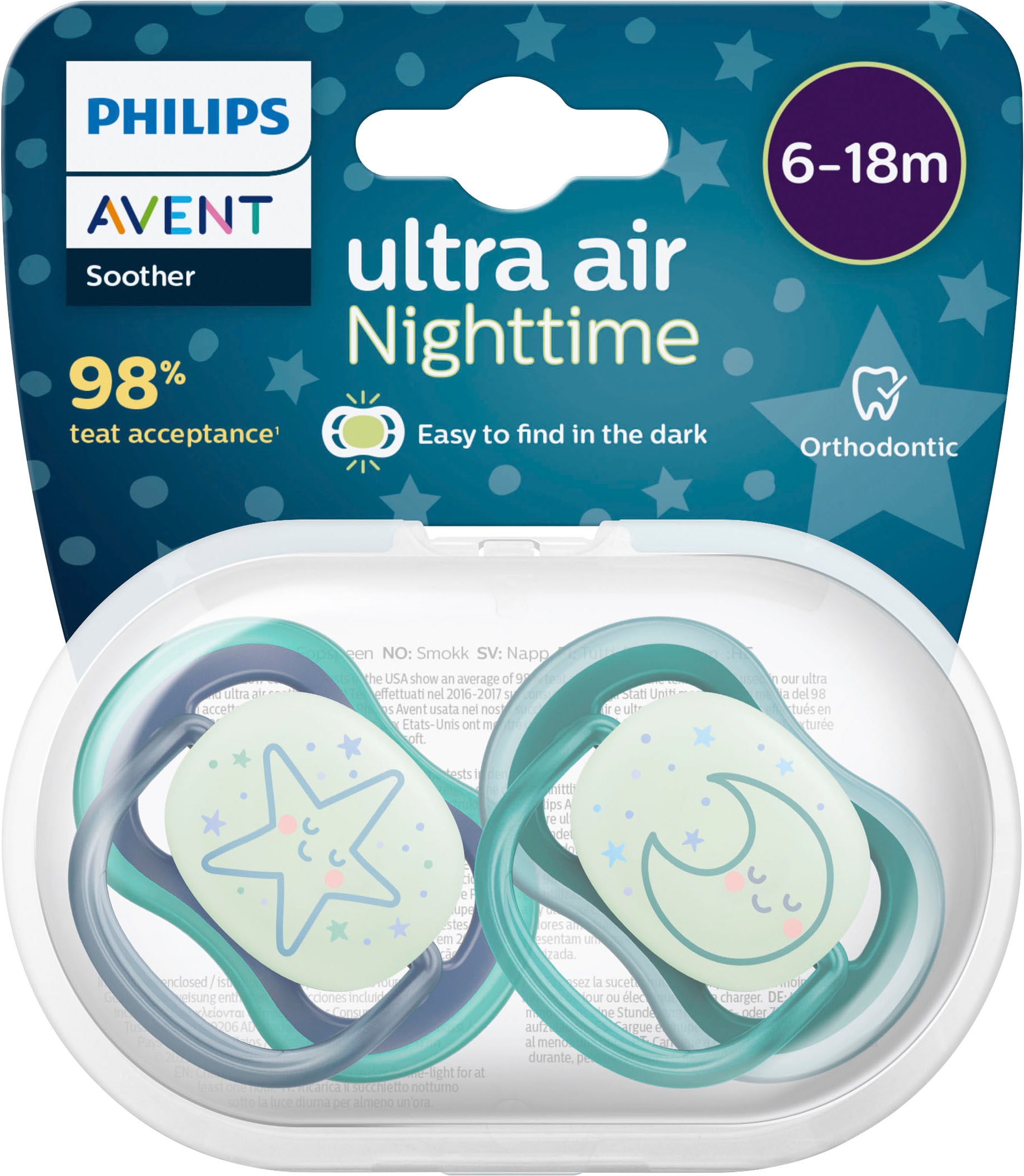 Philips AVENT Schnuller »ultra air SCF376«, (2 St.), Doppelpack, mit Transport- und Sterilisationsbox, 6 bis 18 Monate