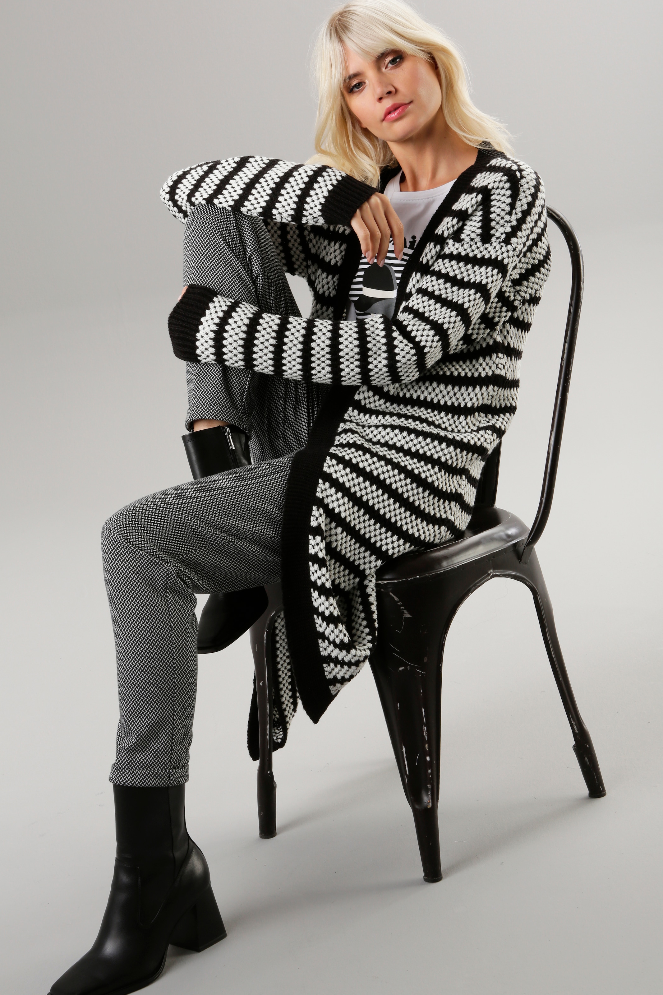 Aniston SELECTED BAUR KOLLEKTION | Streifen-Muster Strickjacke, NEUE kaufen mit