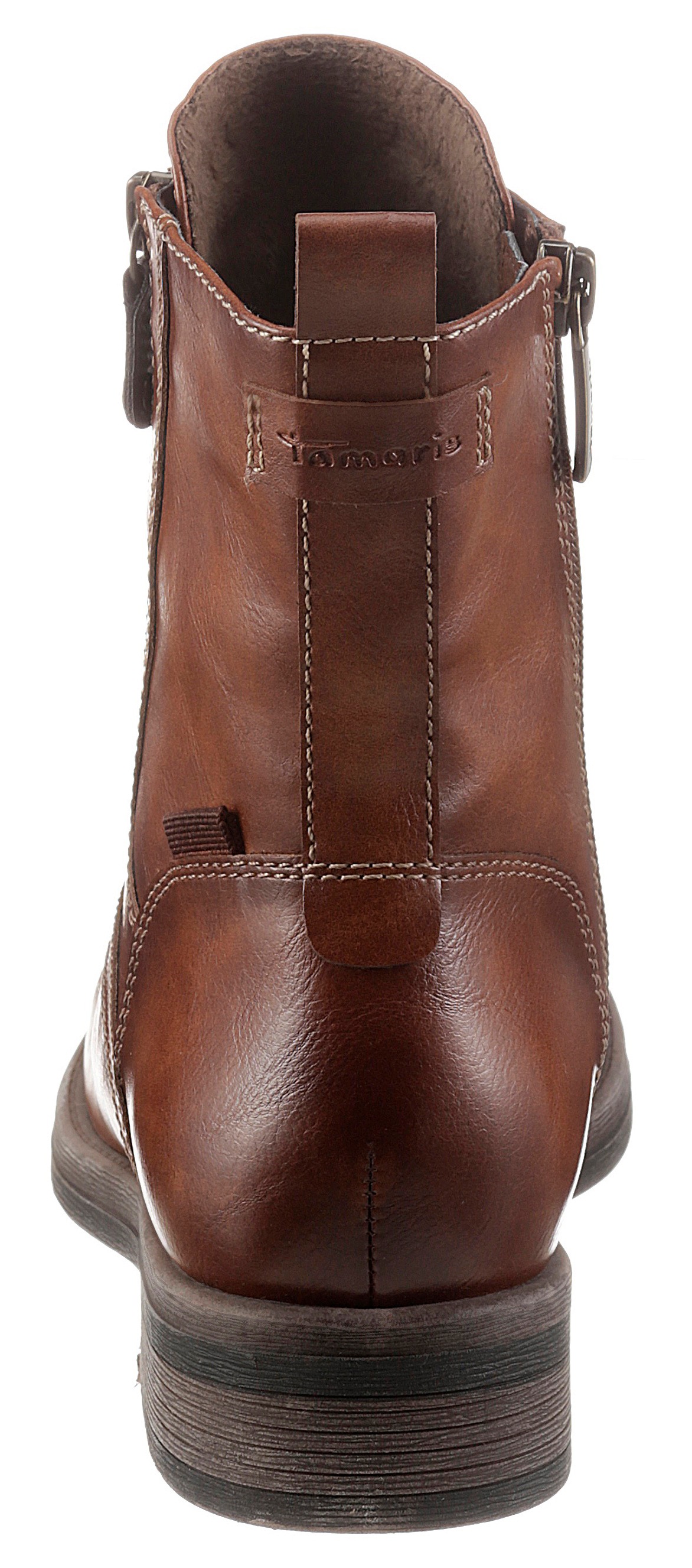Tamaris Schnürboots, Blockabsatz, Schnürboots Stiefelette mit Zierreißverschluss