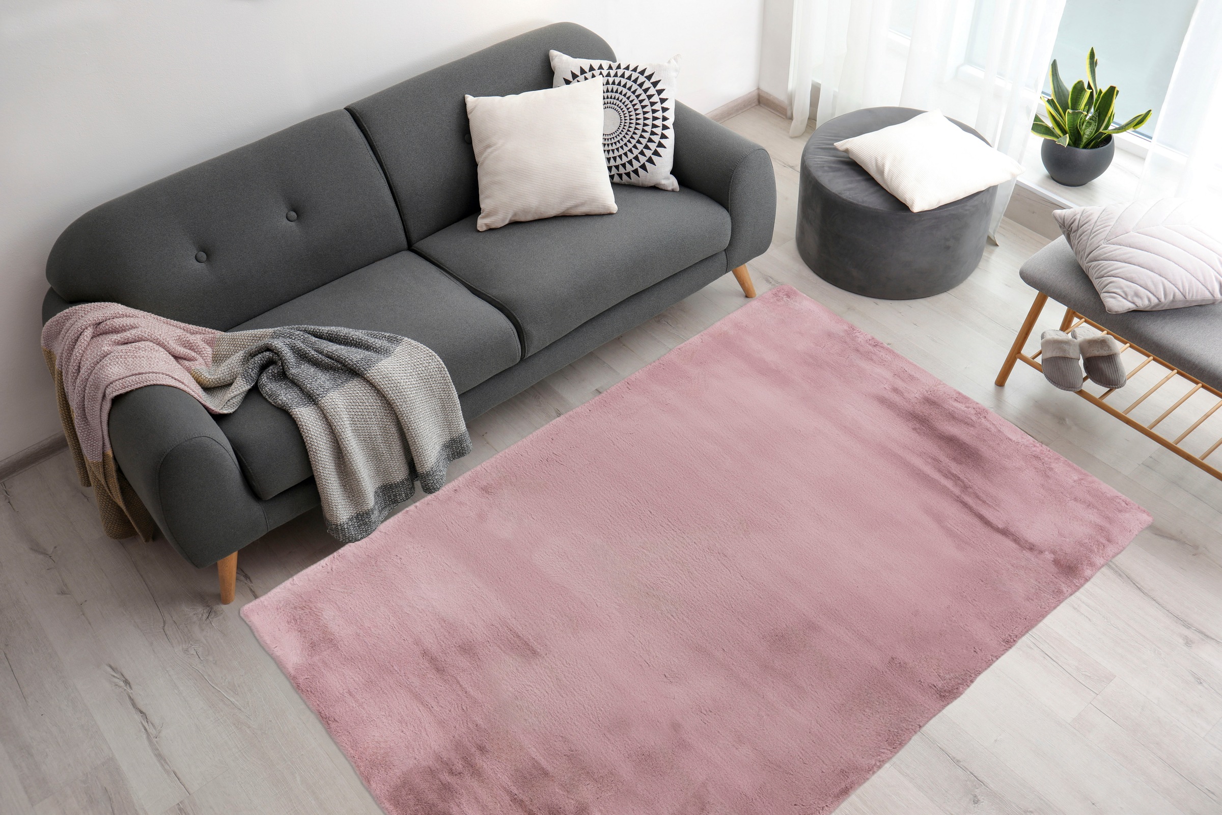 Arte Espina Fellteppich »Rabbit 100« rechteckig 45 mm Höhe Kunstfell, Kaninchenfell-Haptik, supersoft, Hochflorteppich