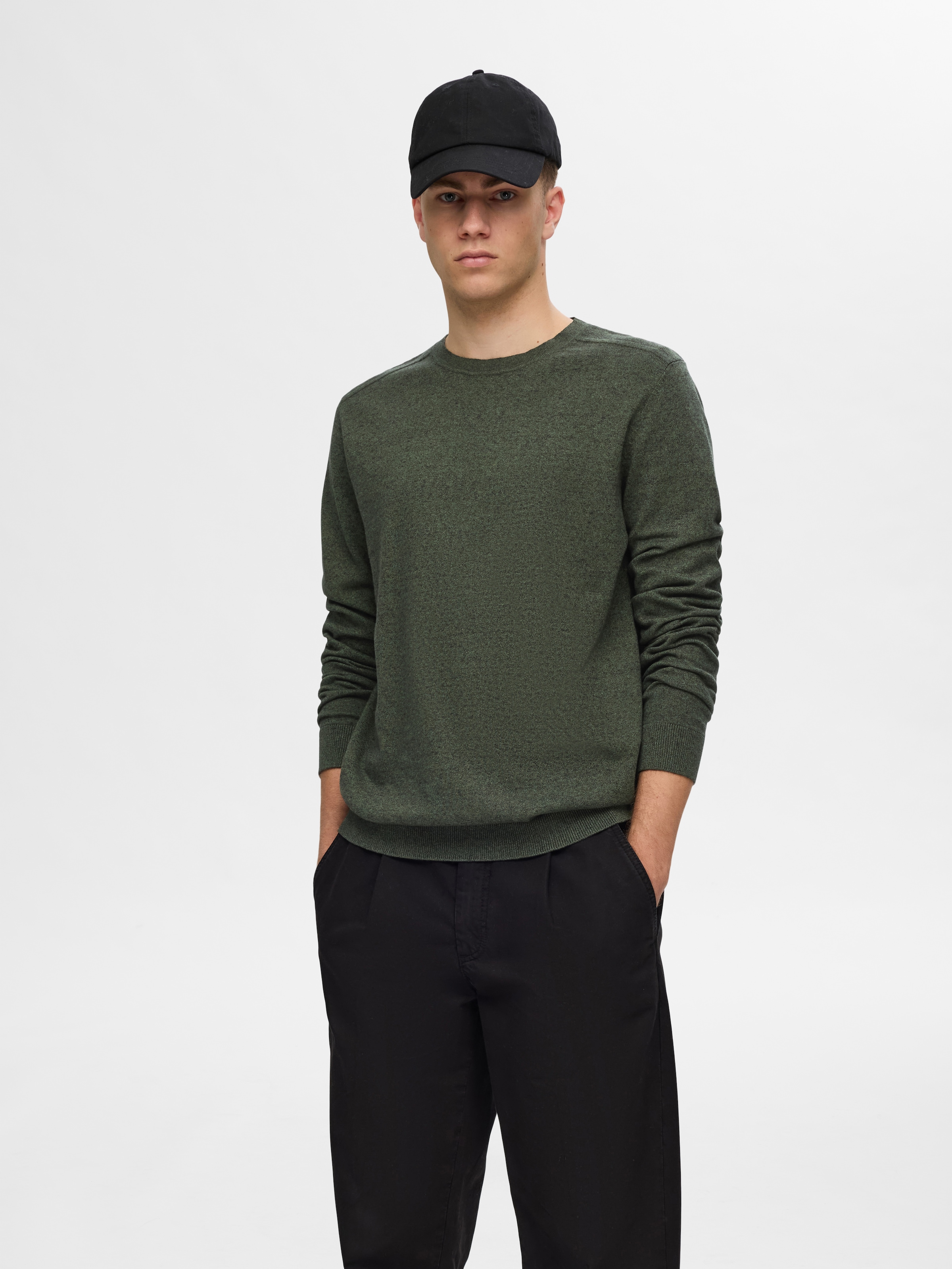 SELECTED HOMME Strickpullover »SLHBERG CREW NECK NOOS«