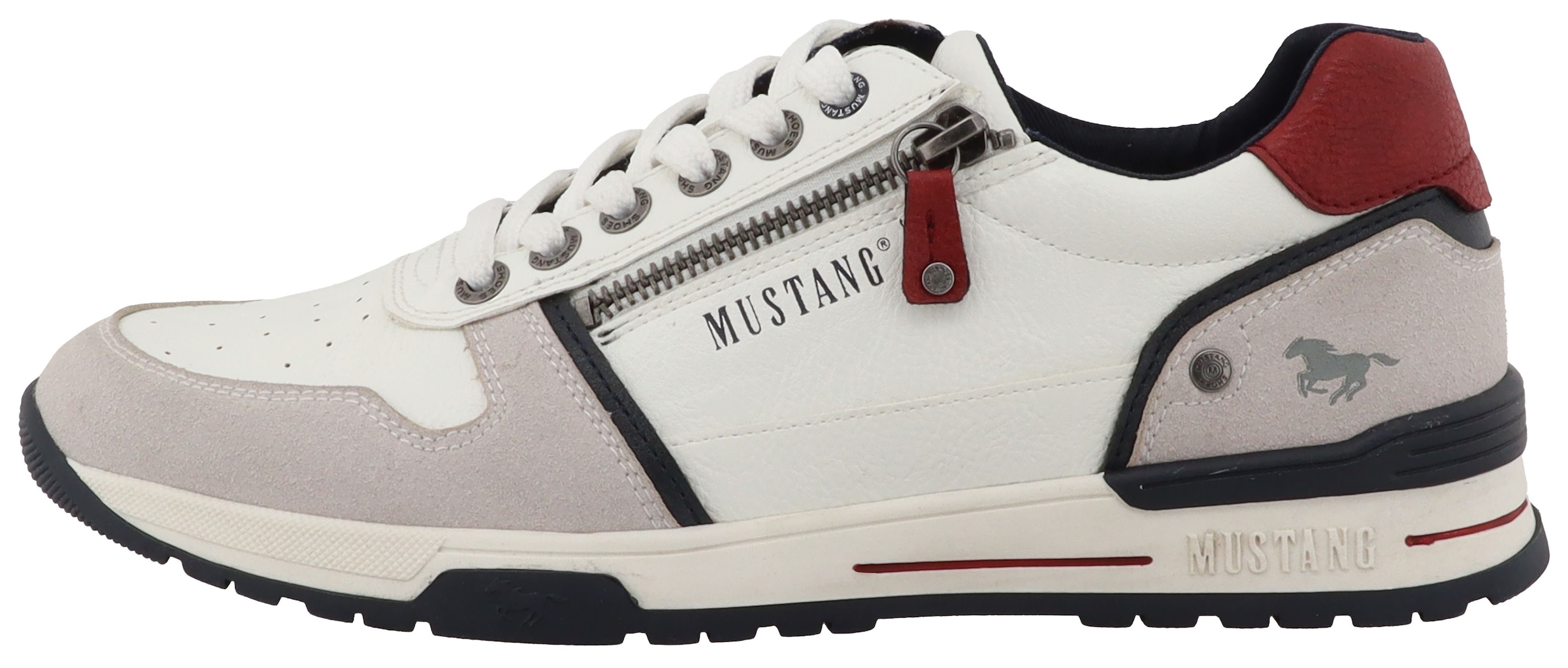 Mustang Shoes Sneaker »Filippo«  Freizeitschuh, Halbschuh, Schnürer mit seitlichem Reißverschluss