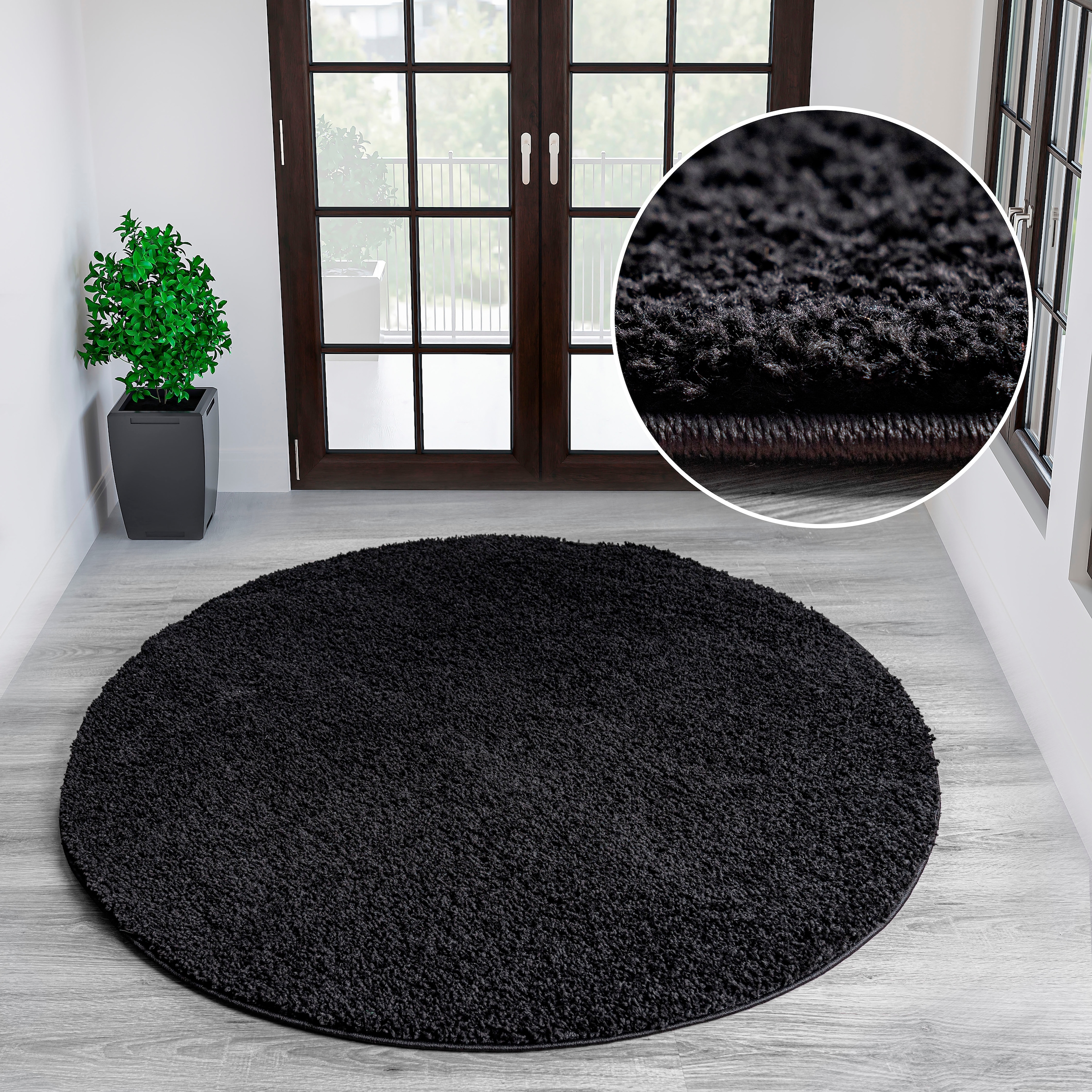 OTTO home Hochflor-Teppich "Viva Shaggy, in Standard- und Premium-Qualität, 30 mm oder 45 mm Höhe" rund 45 mm Höhe Uni Farben, einfarbig, weich, kuschelig, Läufer, Kundenliebling