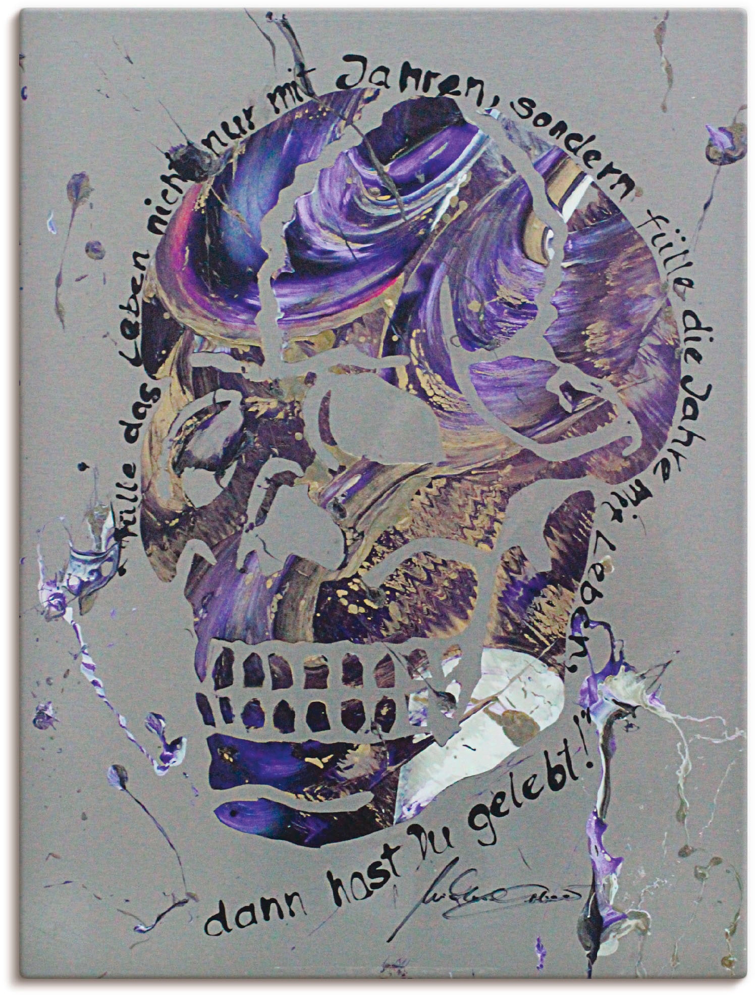 Artland Leinwandbild "Totenkopf 3" Körper 1 Stk. tlg. als Leinwandbild in verschied. Größen