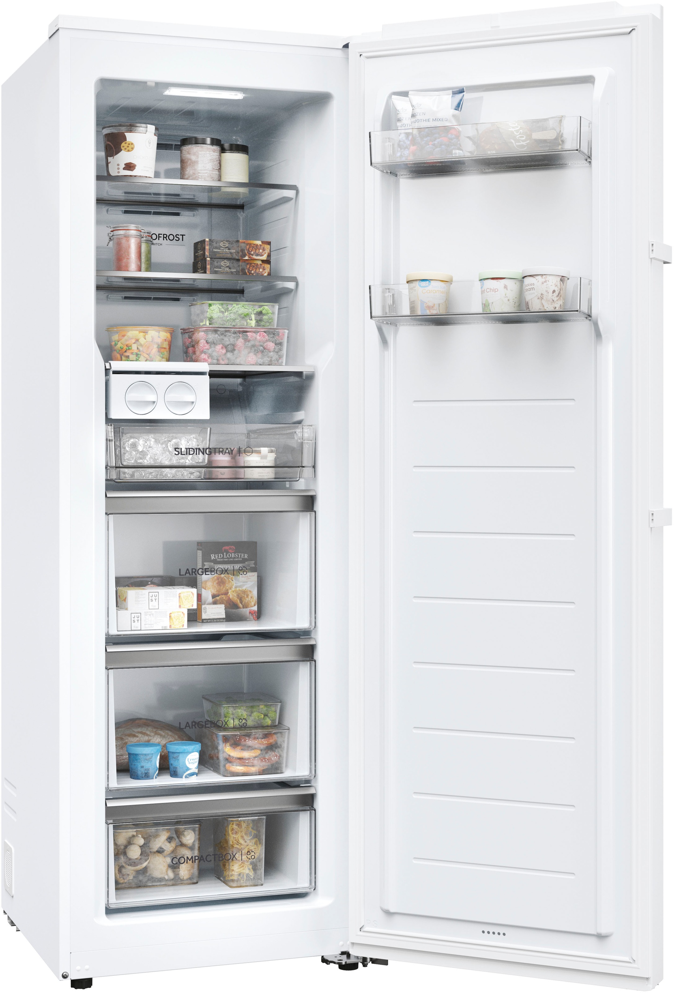 HAIER Gefrierschrank "H4F272WCH1", Energieeffizienz: C (A-G), silber (weiß), B:60cm H:177,5cm T:74,2cm, Gefrierschränke, TWIST ICE MAKER 3
