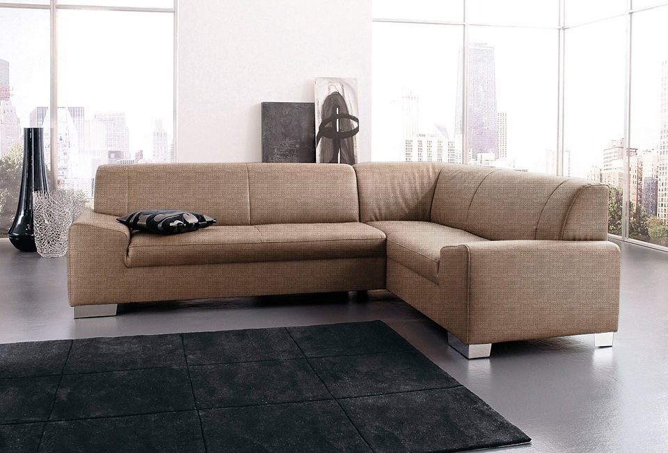 DOMO collection Ecksofa "Alisson, zeitlose Optik, flache Armlehnen, L-Form" günstig online kaufen