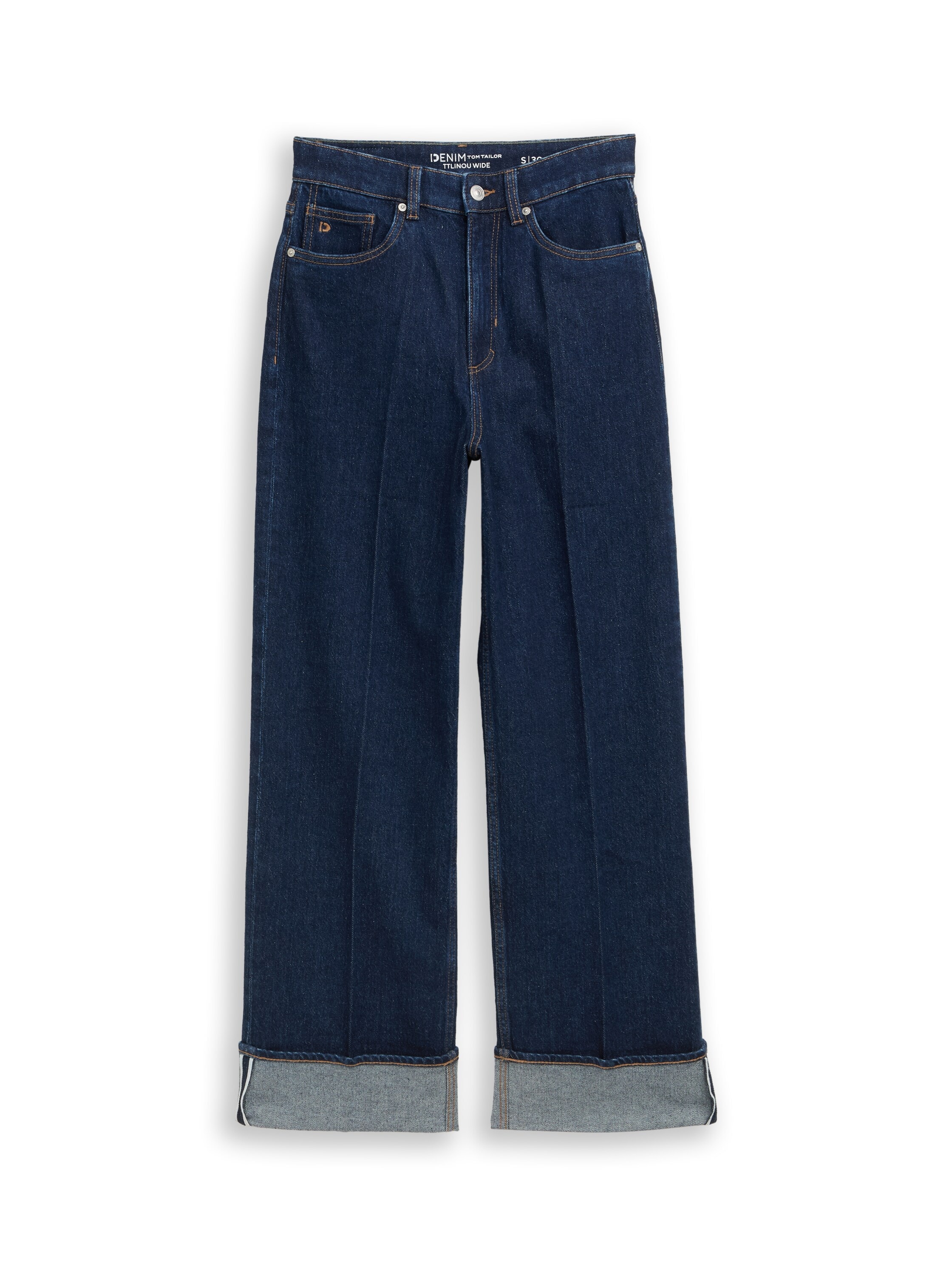 TOM TAILOR Denim 5-Pocket-Jeans mit Bundfalte und weitem Bein