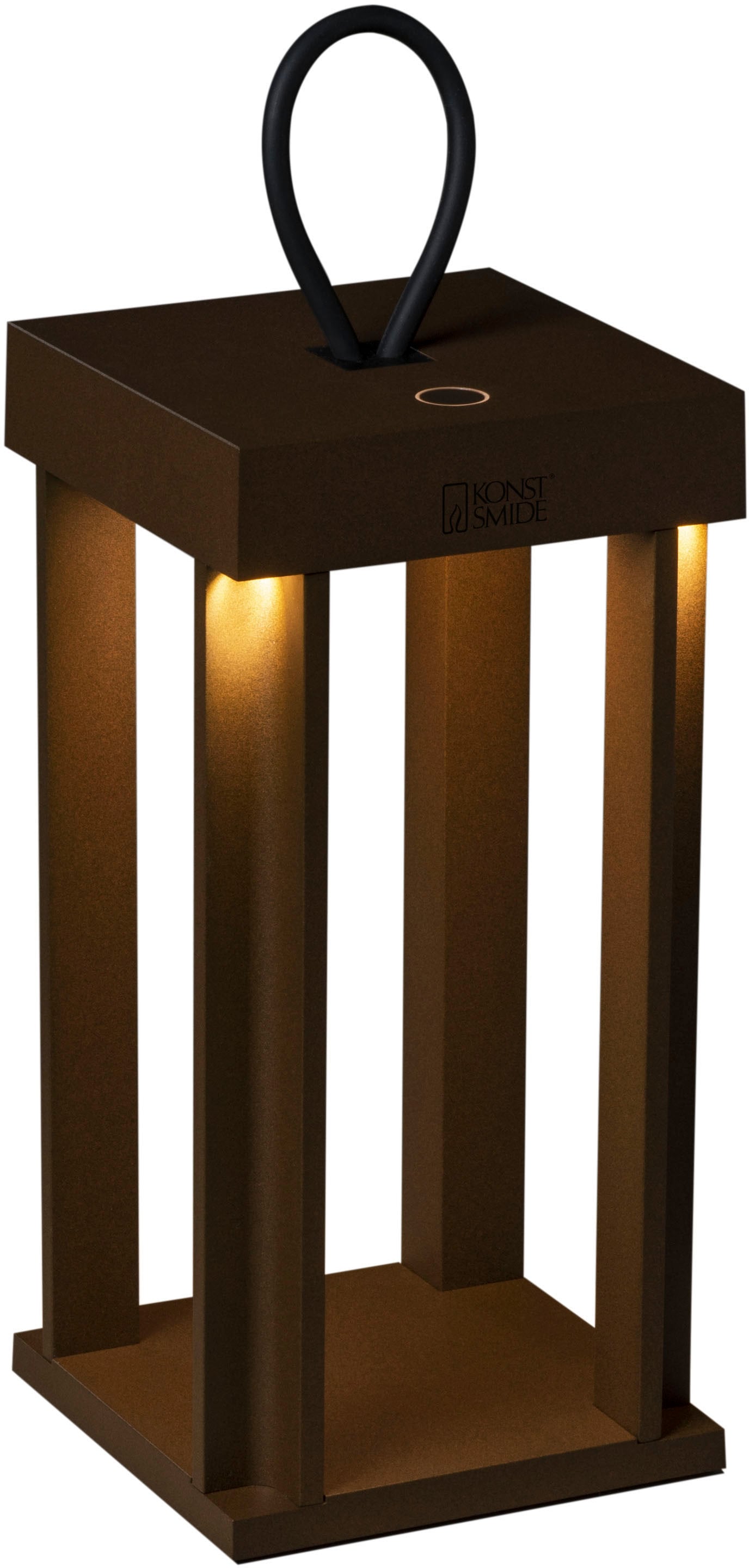 KONSTSMIDE LED Laterne "Cannes", H: 42cm, 2 Stk., braun, Leuchten, Cannes LED USB-Laterne 42cm, dimmbar 2700/3000K