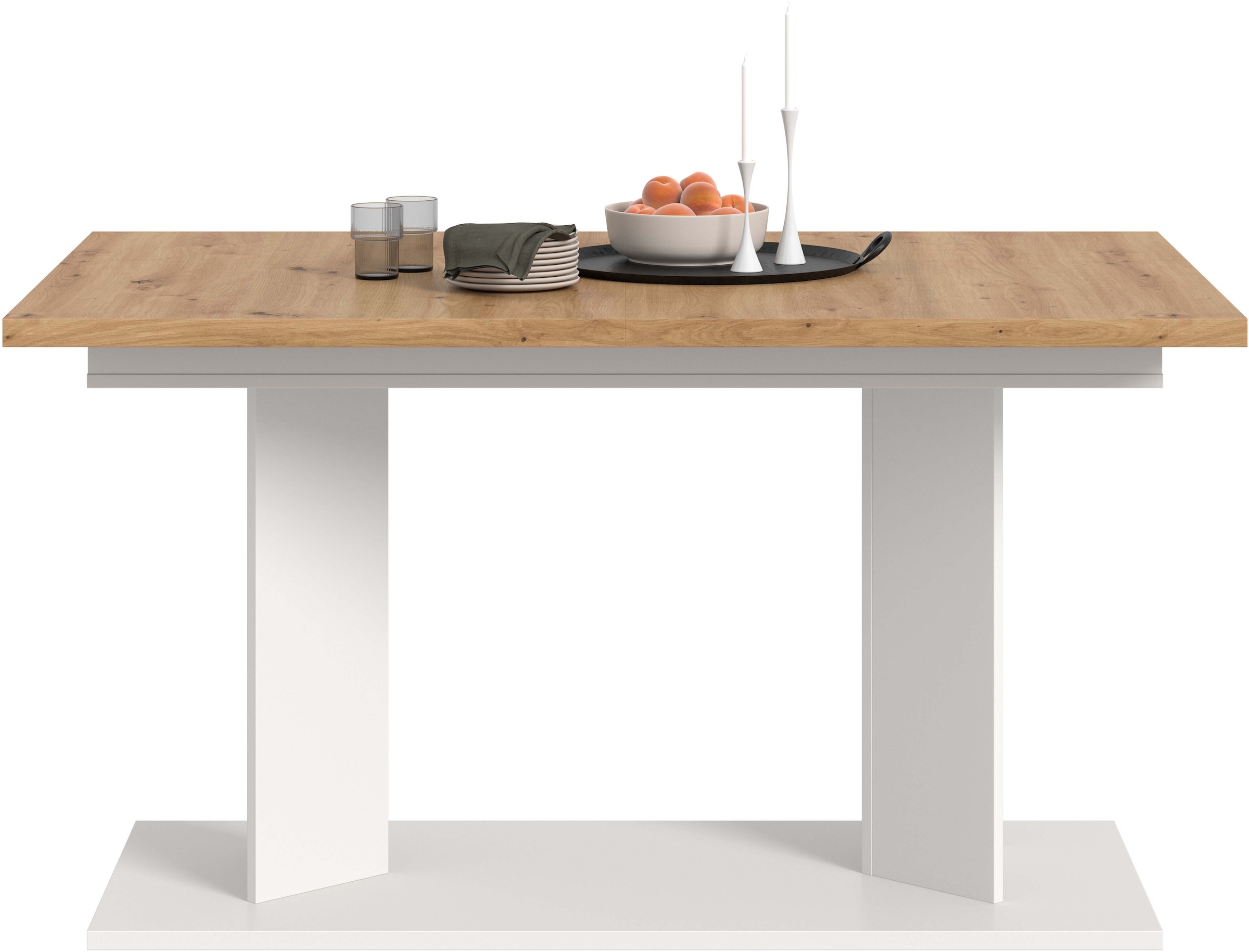 Home affaire Esstisch »GERO, 140-190 cm, 2-fach ausziehbar, Säulengestell« in verschiedenen Ausführungen erhältlich, 1 Stk. tlg. Tisch, Esstisch, Esszimmer, Esszimmertisch, Küchetisch, Bartisch