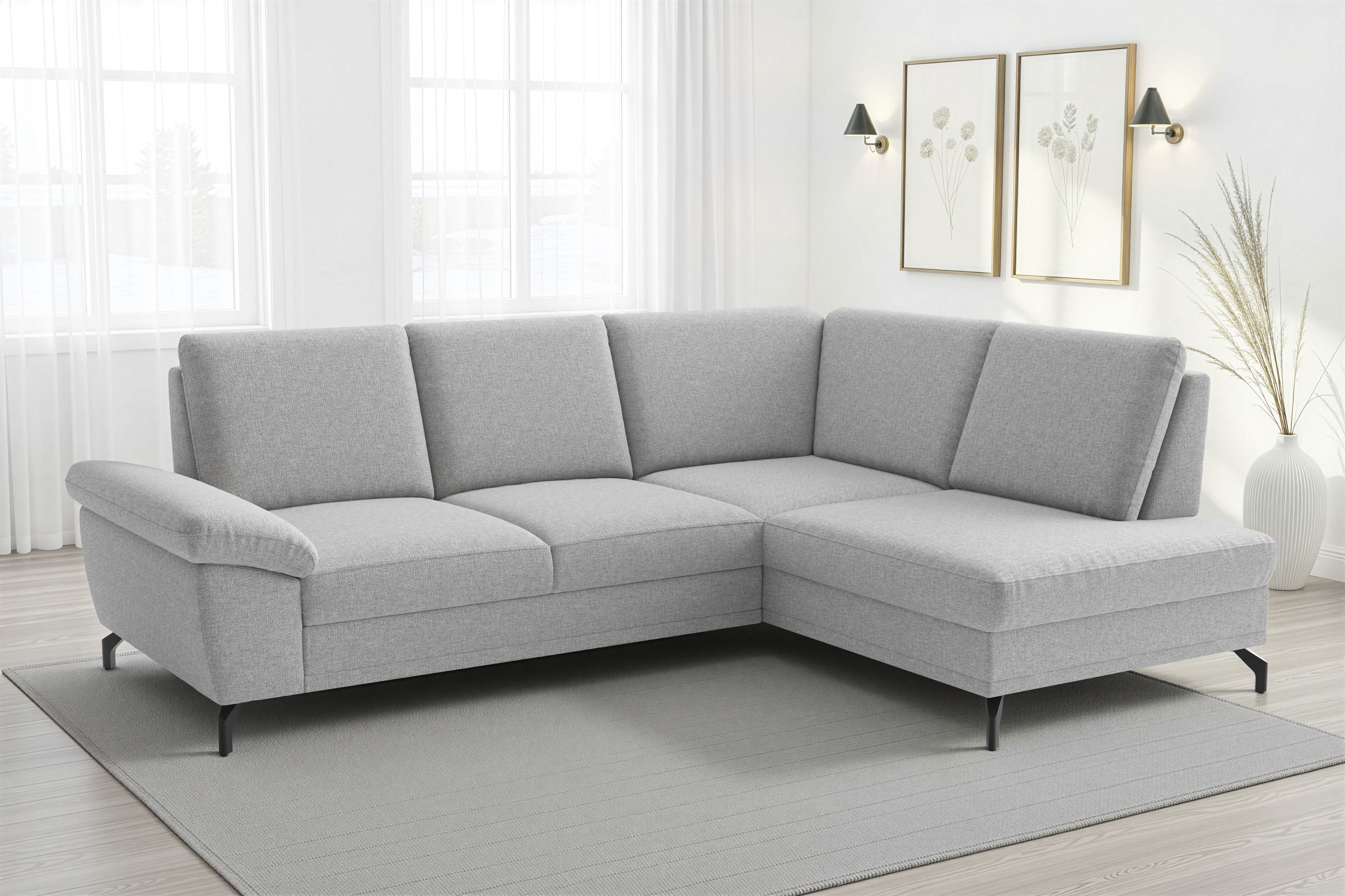sit&more Ecksofa "Chelsea L-Form, B: 249 cm, Armteil- & Sitztiefenverstellung" optional Schlaffunktion und Bettkasten