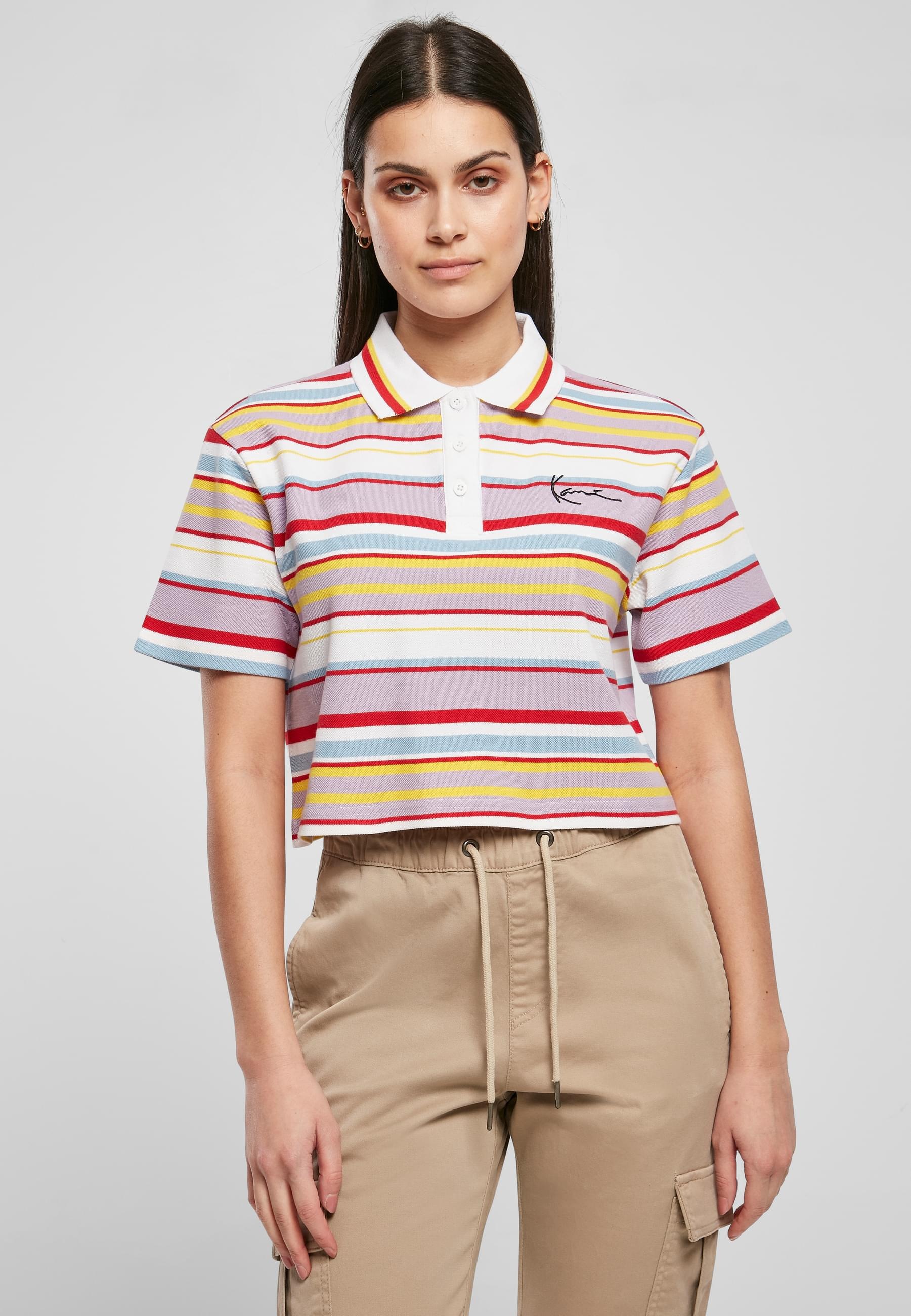 Karl Kani T-Shirt »Karl Kani Damen KW222-058-1 Chest Signature Stripe Polo ShortTee« 1 Stk.