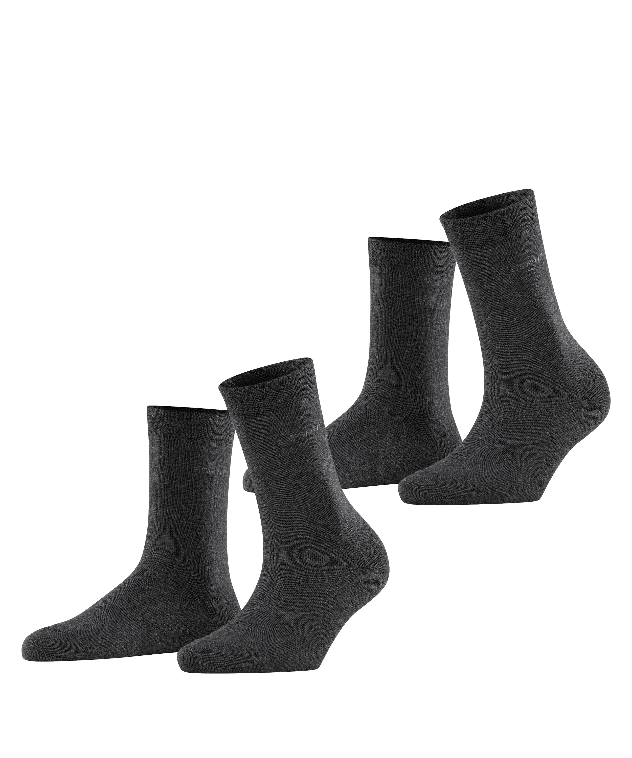 Esprit "Basic Easy" 2 Paar, 2 Stk. tlg. ohne einschneidendes Bündchen, Basic-Socke, Uni-Strümpfe atmungsaktiv