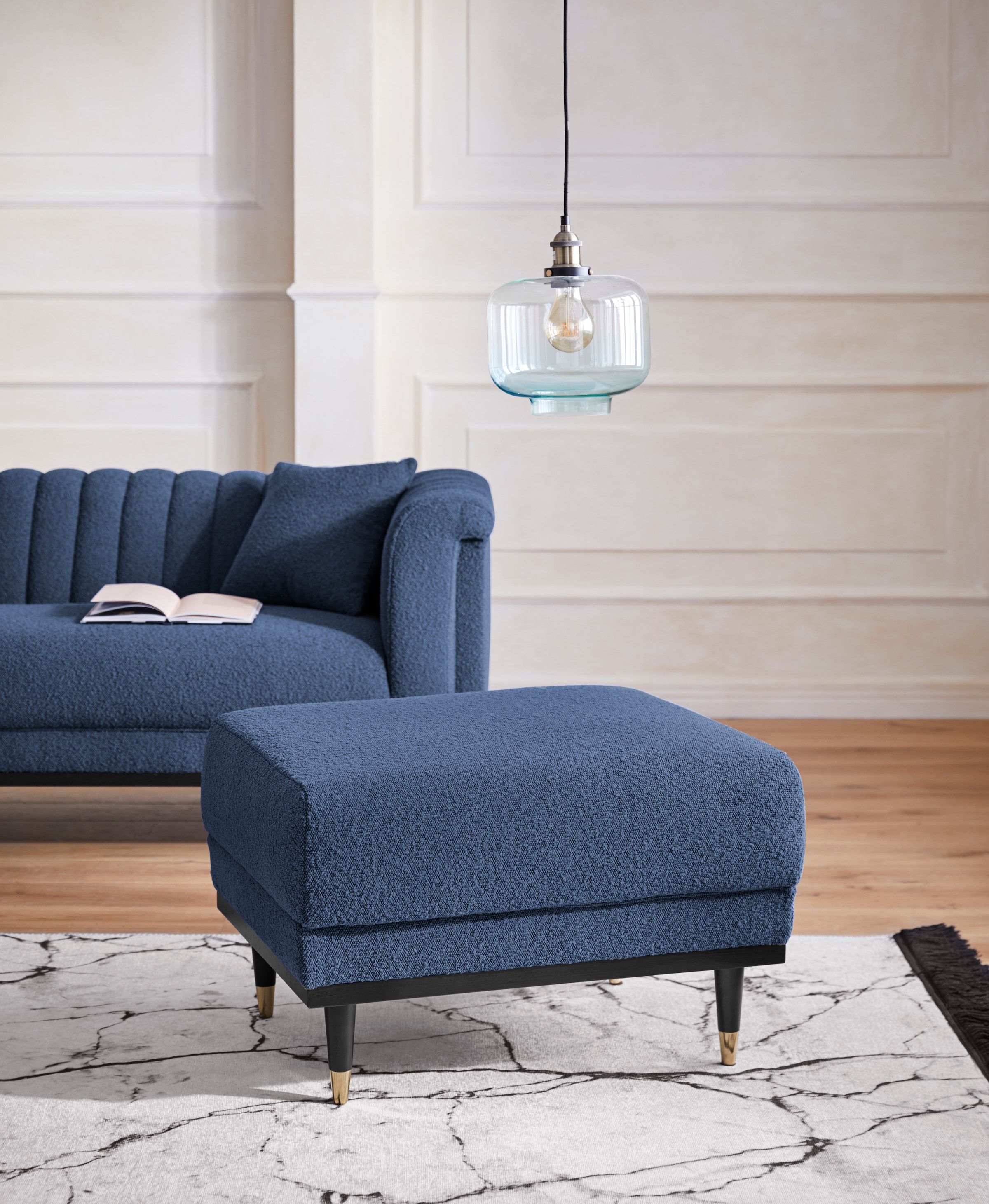 Home affaire Polsterhocker "Chamby New", im Bouclé-Strukturbezug günstig online kaufen