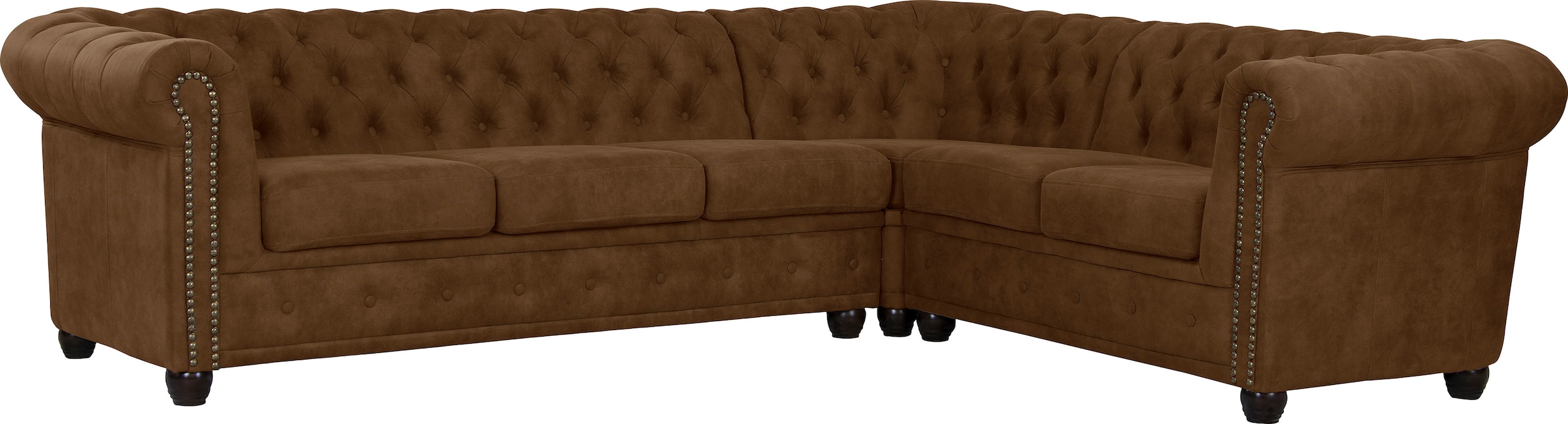 Home affaire Chesterfield-Sofa "Rysum L-Form", Chesterfield-Optik, langer Schenkel links oder rechts