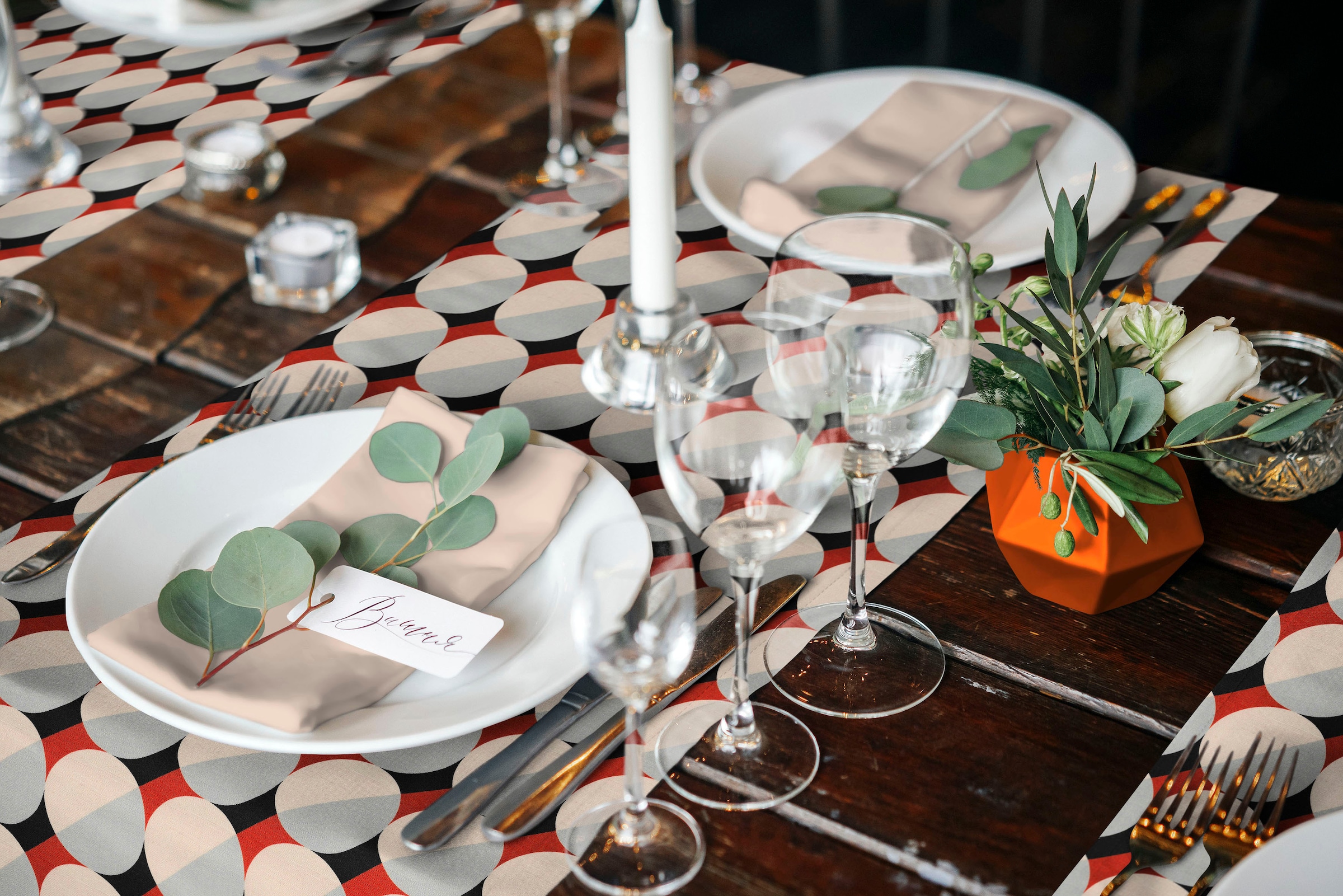 Adam Tischläufer "Circles" GOTS organic,zertifiziert durch CERES 0242Made i günstig online kaufen