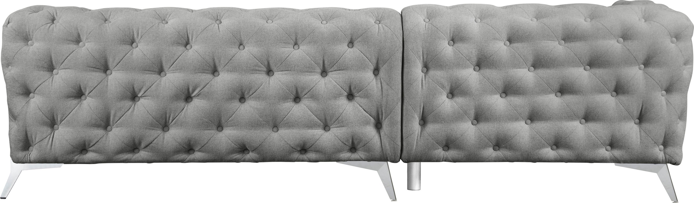 Leonique Chesterfield-Sofa »Amaury L-Form«, großes Ecksofa, Chesterfield-Optik, Breite 323 cm, Fußfarbe wählbar