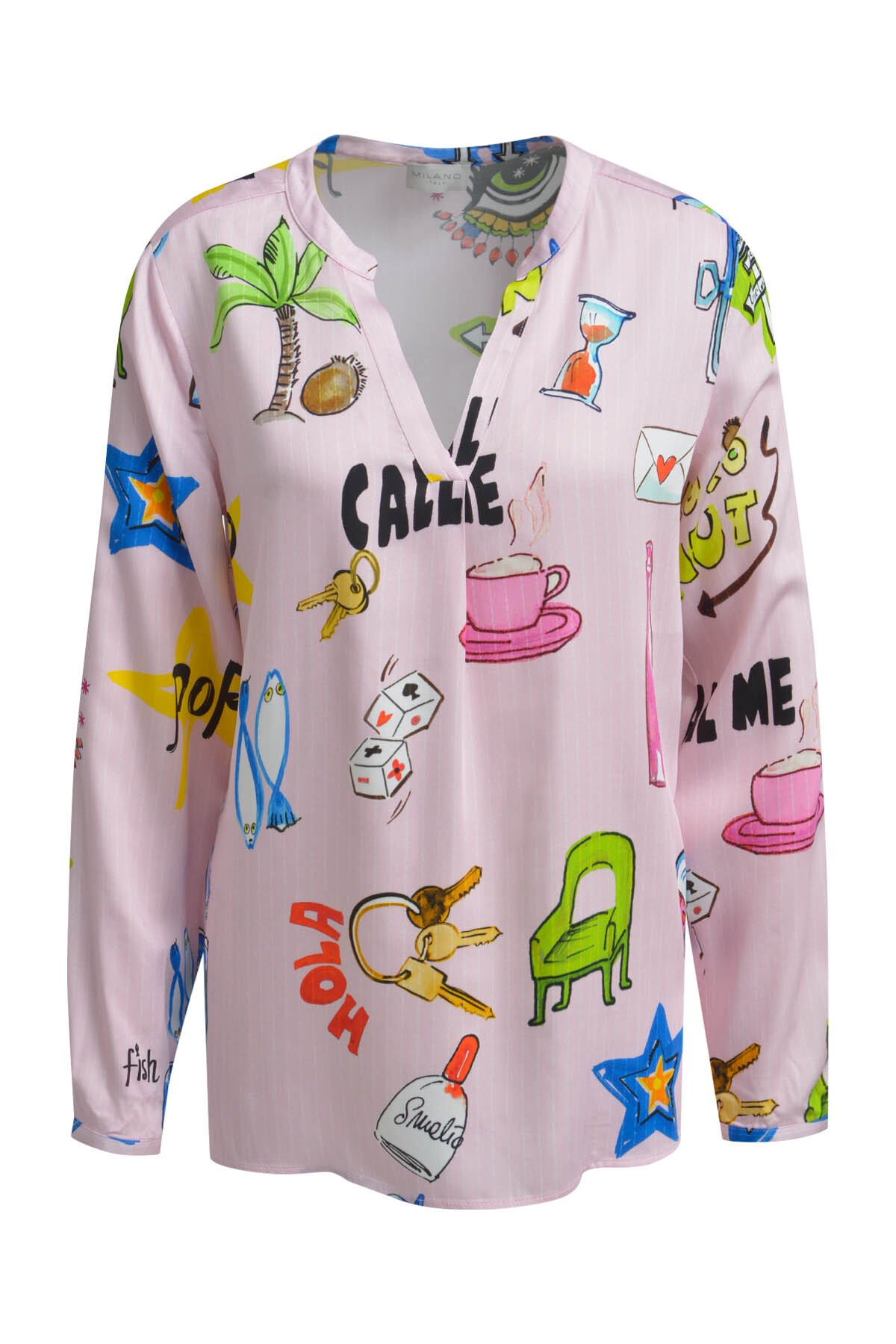 Milano Italy Langarmbluse mit Seitenschlitze günstig online kaufen