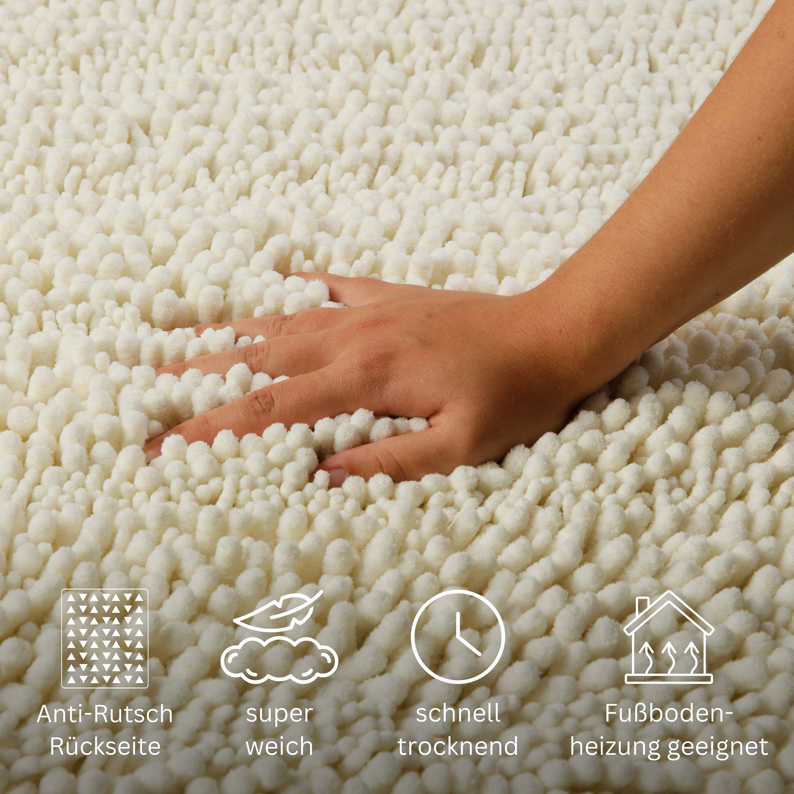 Thumbnail - OTTO home Badematte "Torrni" Höhe 22 mm rutschhemmend beschichtet fußbodenheizungsgeeignet schnell trocknend Badteppich...