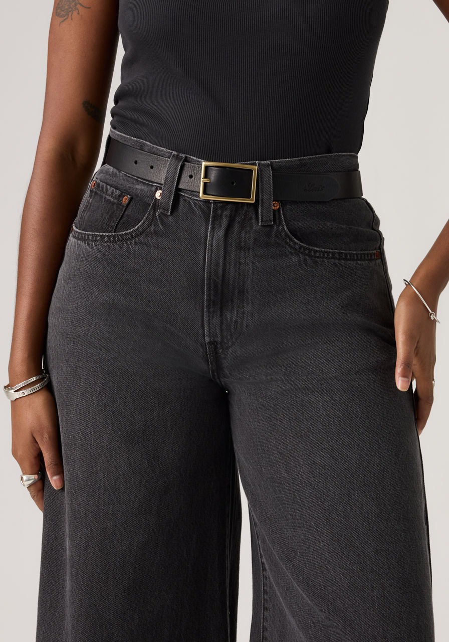Levis Ledergürtel "RECTANGLE BELT" mit goldfarbener Schließe und Logoprägun günstig online kaufen