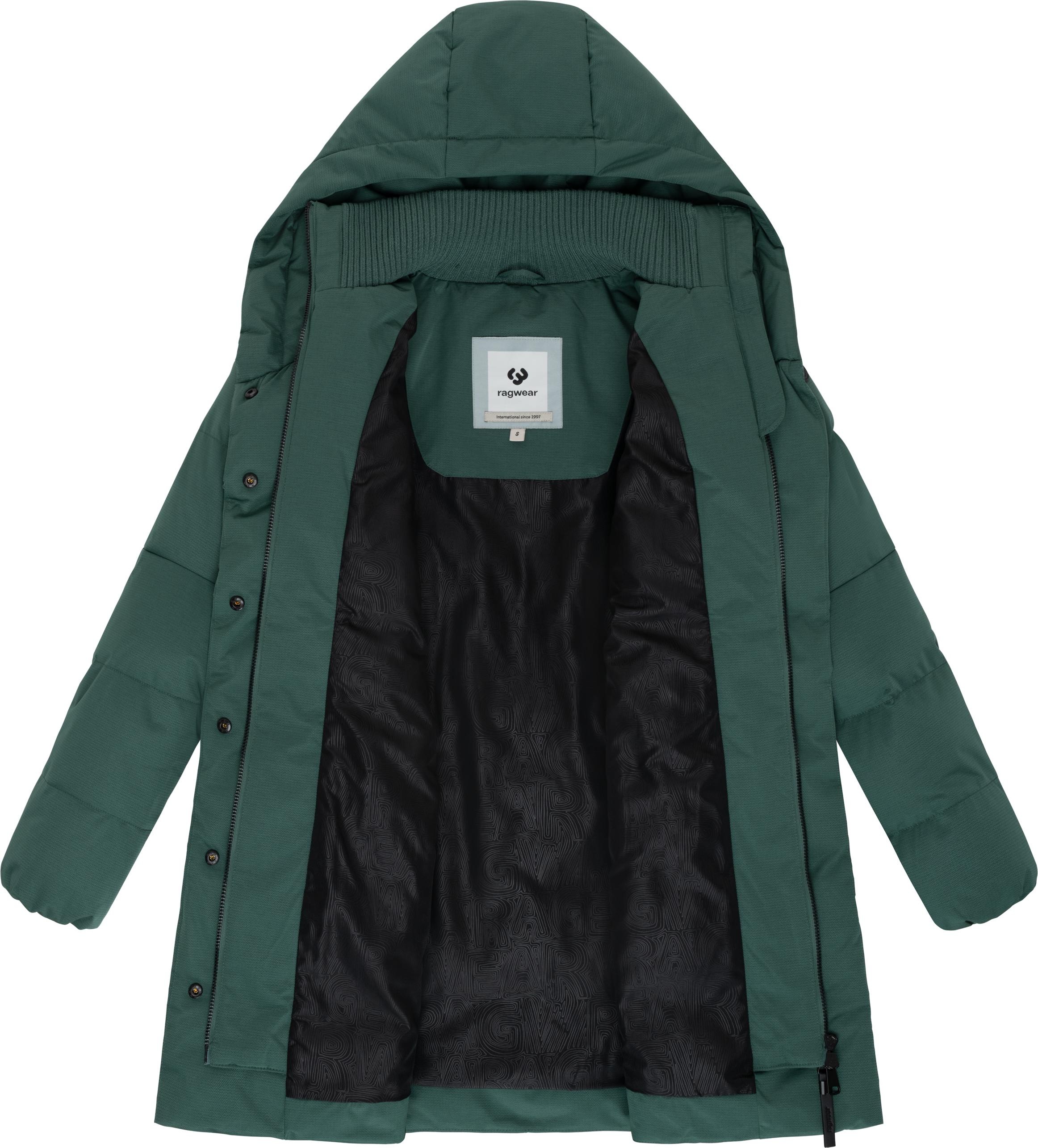 Ragwear Steppmantel »Niani YOUMODO«, Warmer Wintermantel mit hohem Kragen und Kapuze