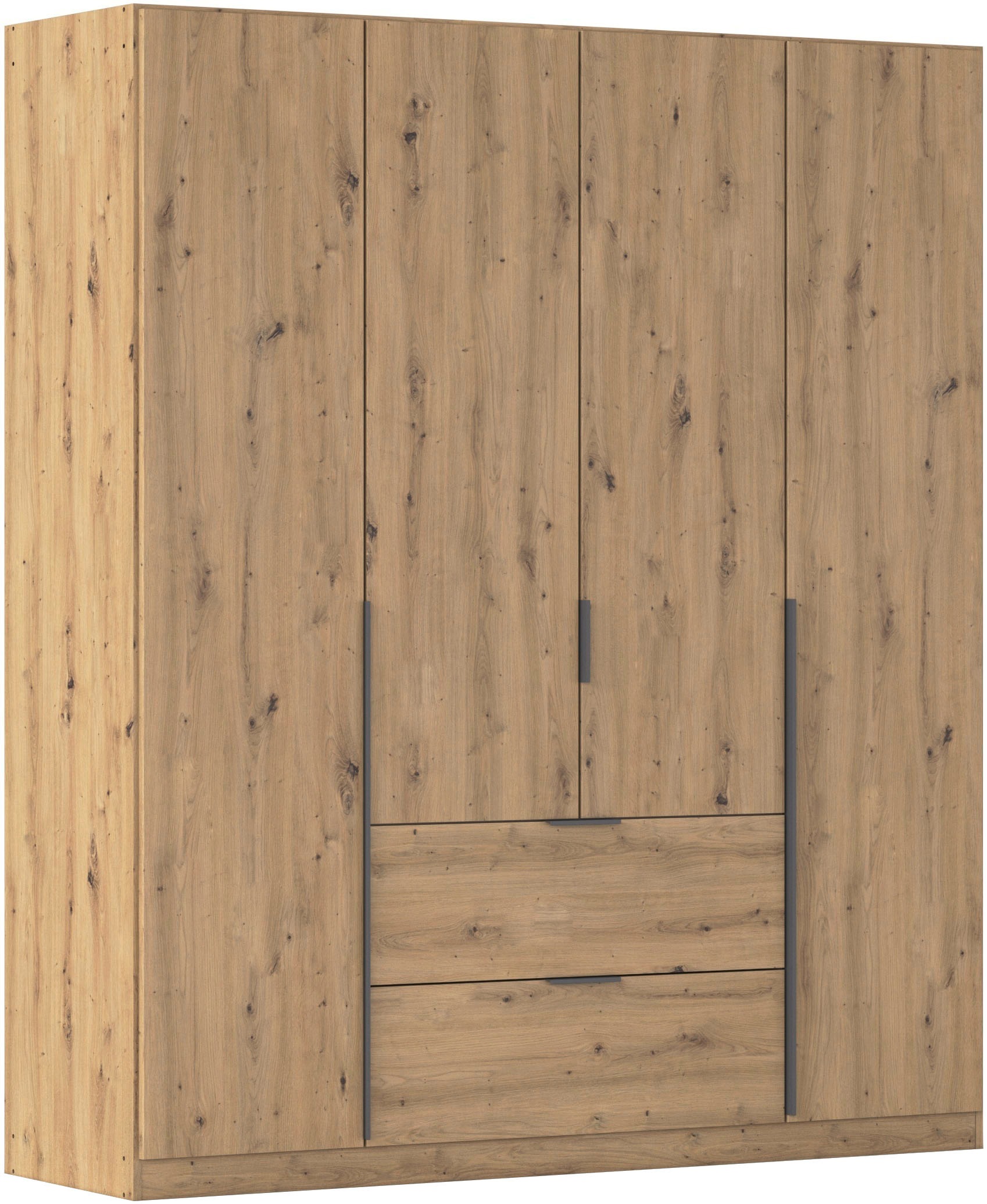OTTO home Drehtürenschrank "Kleiderschrank Schrank Garderobe AGORDO mit Dekor- oder Hochglanzfront" in zwei Griff-Farben, Breite 181 cm, mit Außenschubkästen, Serie in 7 Breiten und 2 Höhen MADE IN GERMANY
