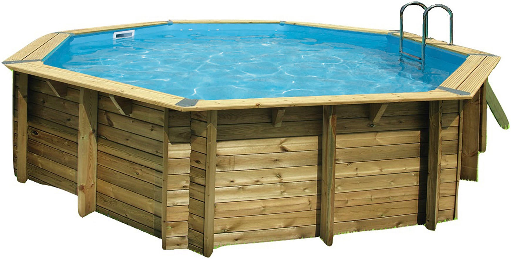 Achteckpool »Ocea 510«, (Komplett-Set, 11 tlg.), ø 510 x 120 cm, Holzpool komplett mit...