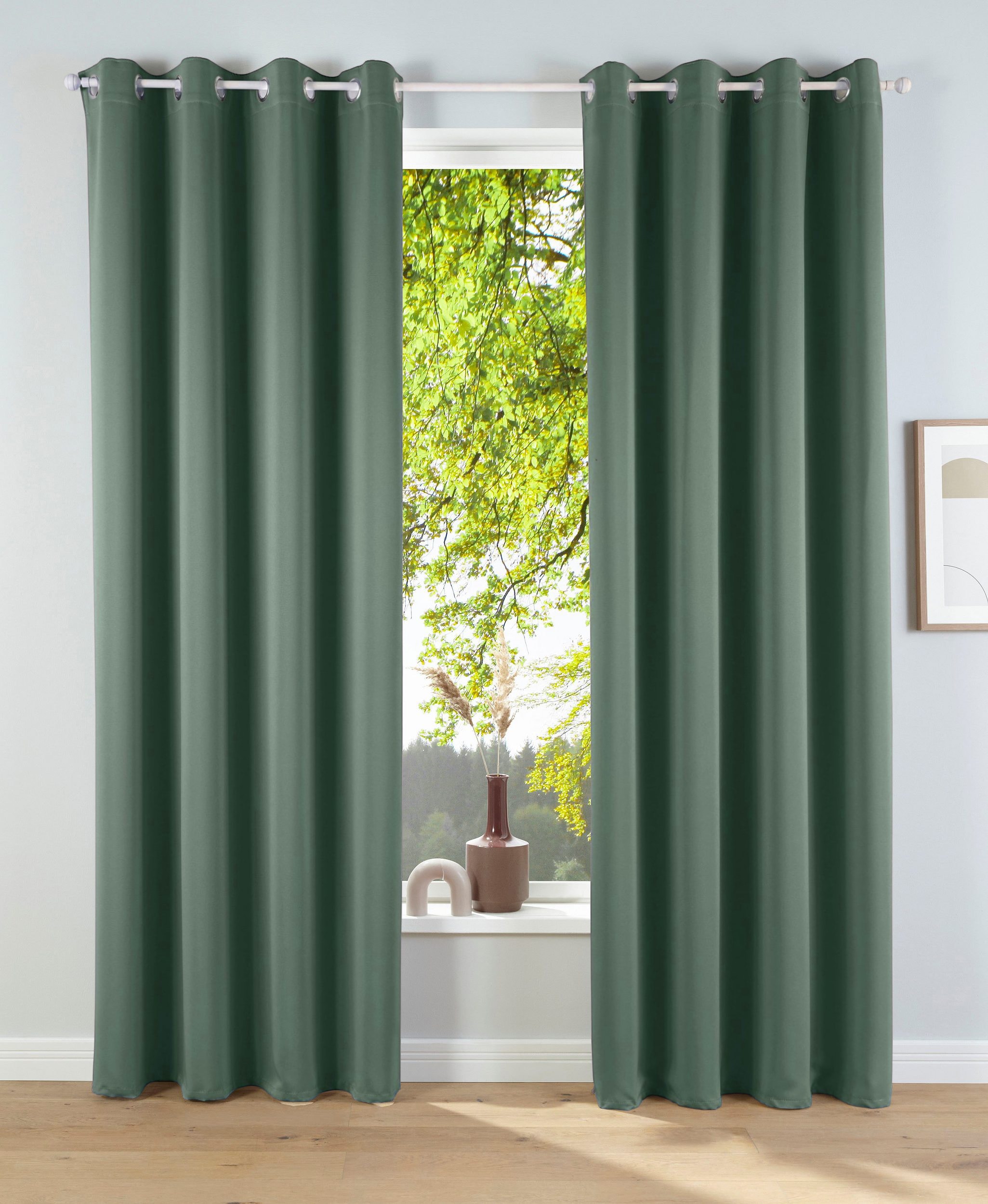 OTTO home Verdunkelungsvorhang "Solana" Ösen 2 Stk. tlg. 2-er Set, Breite 140 cm, einfarbig