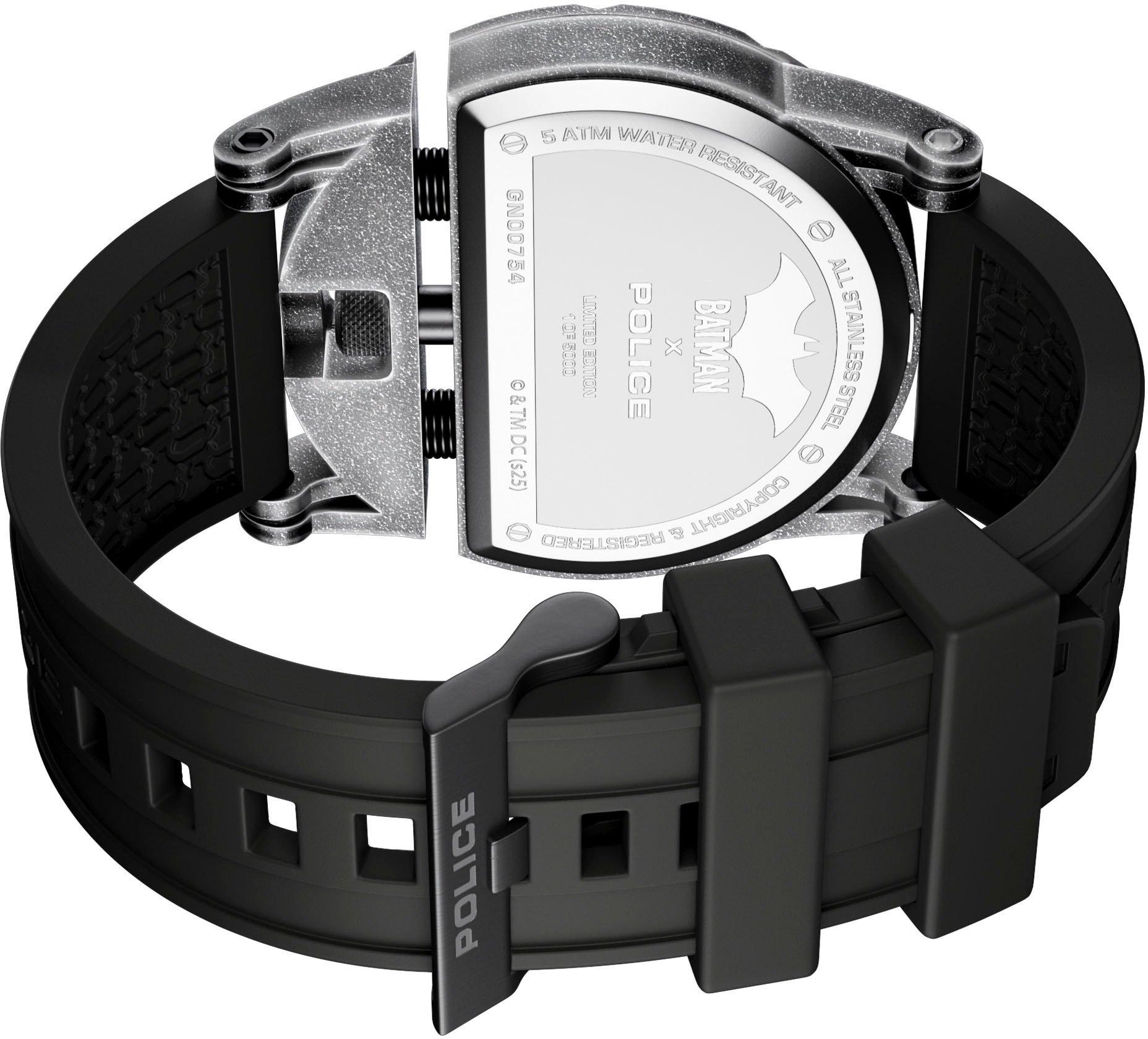 Police Quarzuhr »BATMAN DARK SIDE«, Armbanduhr, Herrenuhr, Silikonarmband, analog, Datum