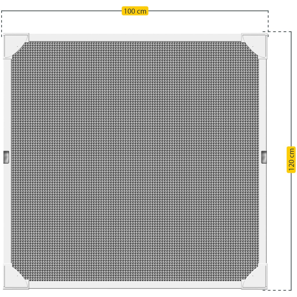 SCHELLENBERG Insektenschutz-Fensterrahmen »Insektenschutz Magnetrahmen für Fenster mit Fiberglasgewebe«, Fliegengitter Magnet, kürzbar, 100 x 120 cm, weiß, 50746