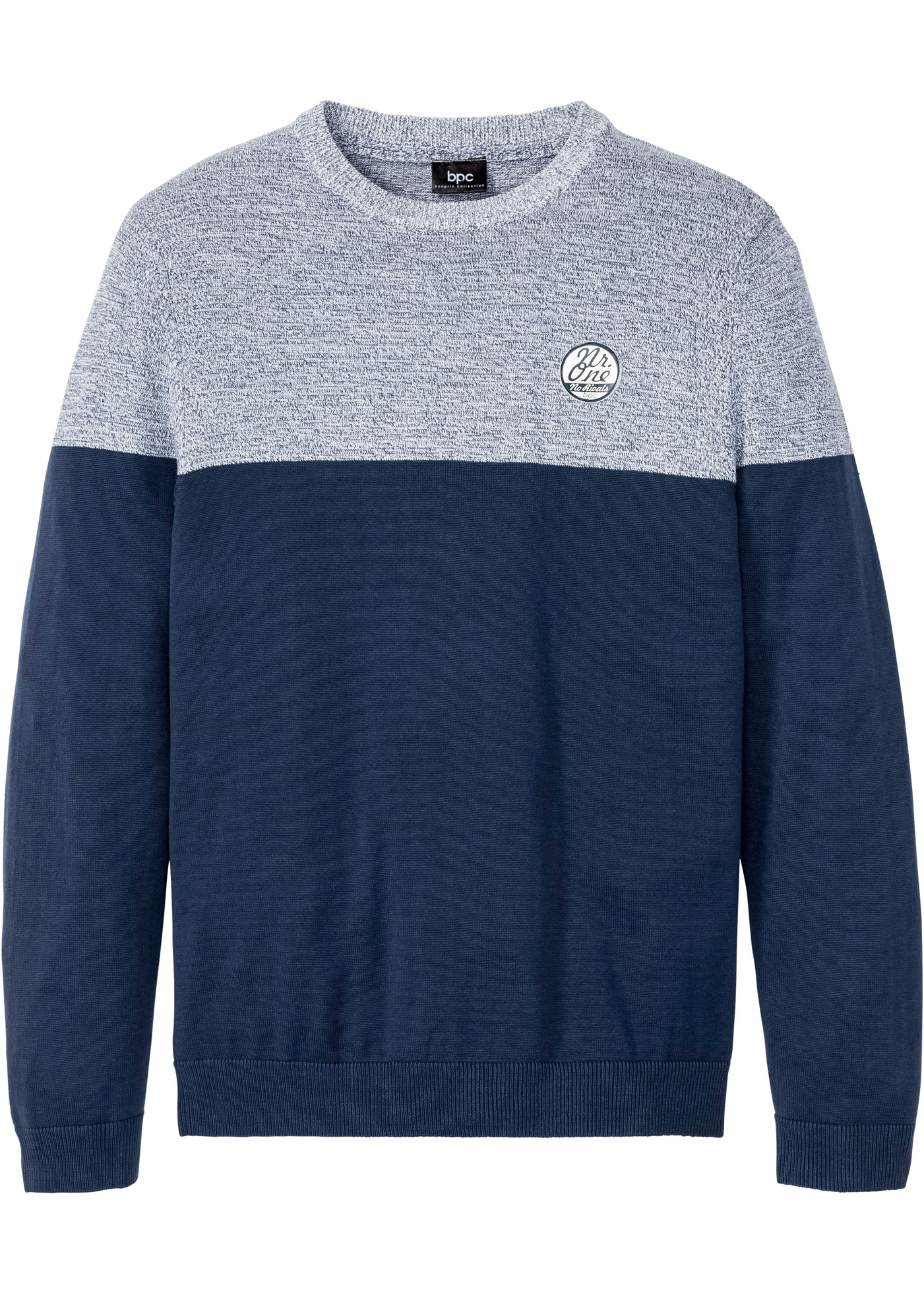 bonprix Strickpullover »Feinstrickpullover im Colourblocking mit Baumwolle« Feinstrickpullover im Colourblocking mit Baumwolle