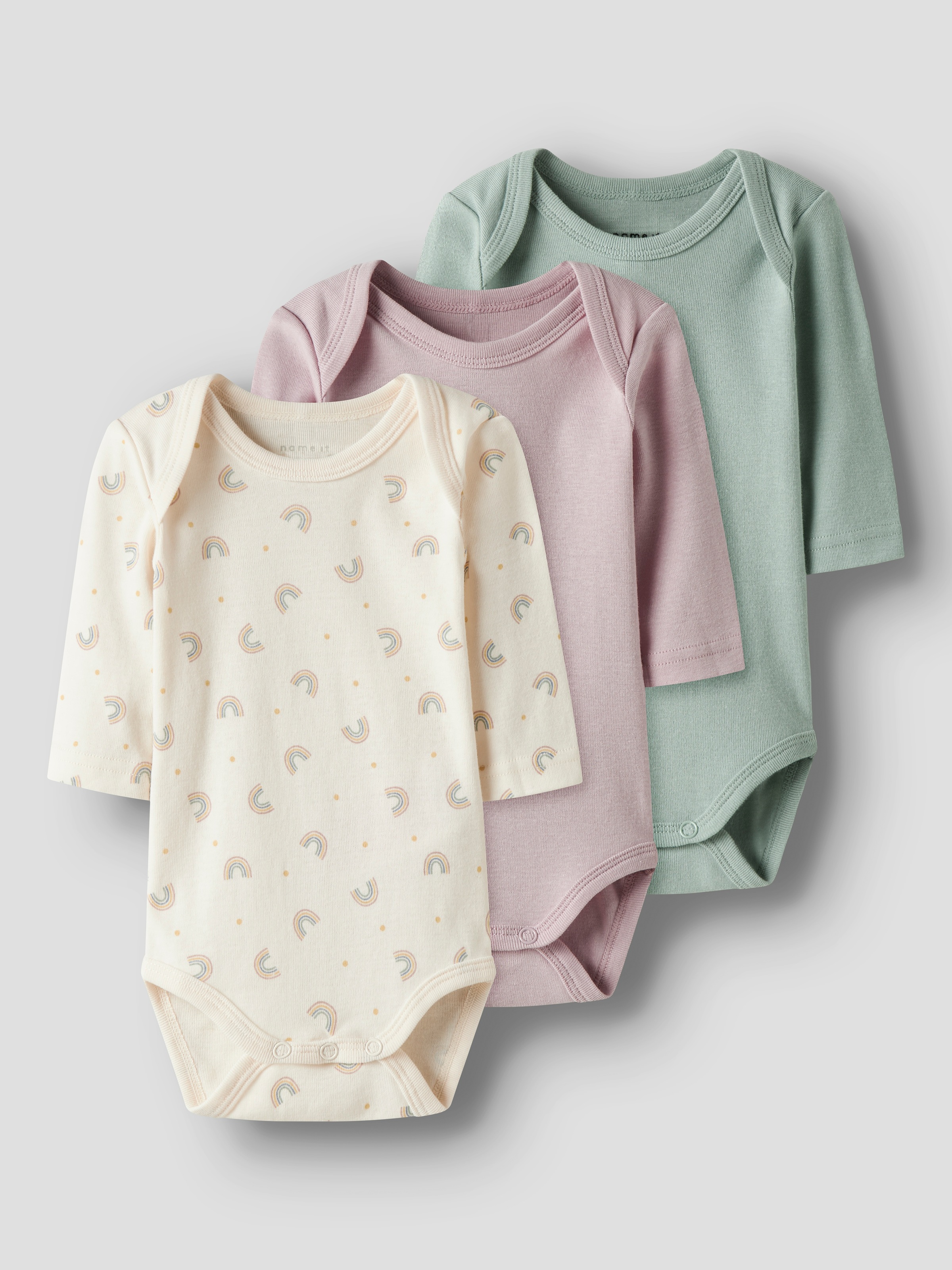Name It Body "NBFBODY 3P LS JET RAINBOW NOOS" Packung, 3 Stk.