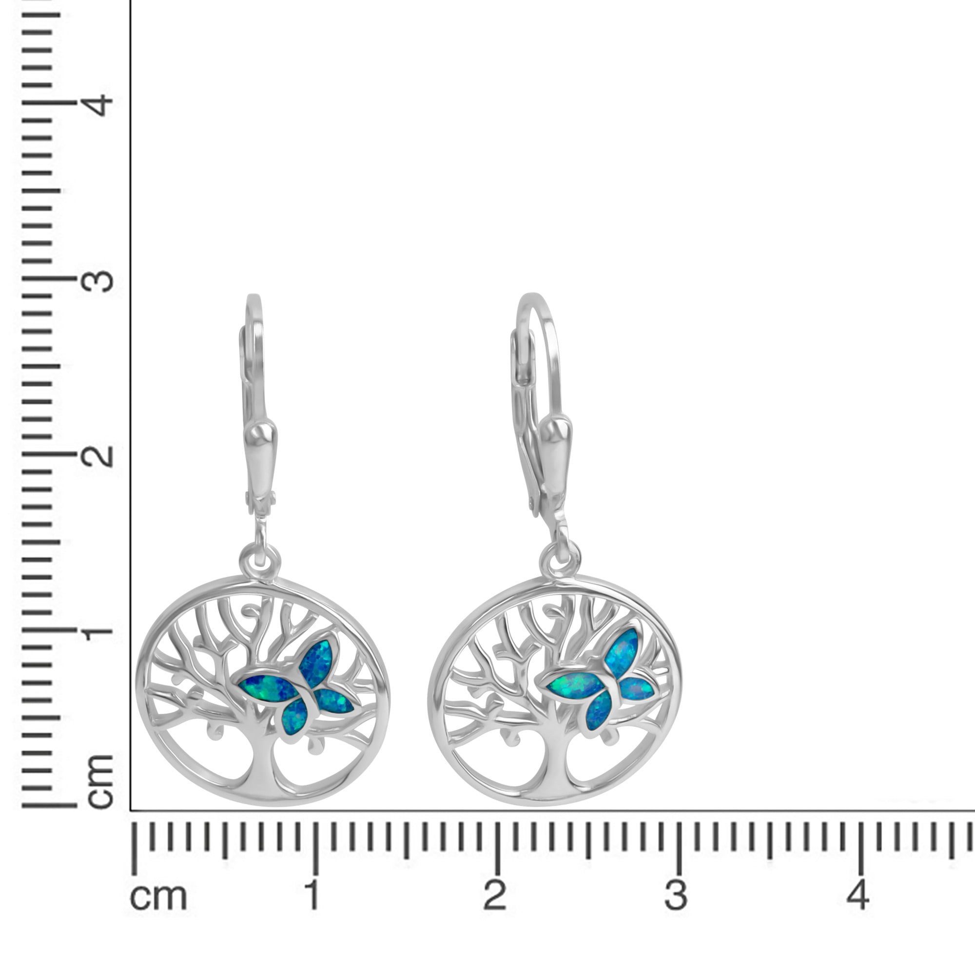 Vivance Paar Ohrhänger »925/- Sterling Silber rhodiniert synth. Opal blau«