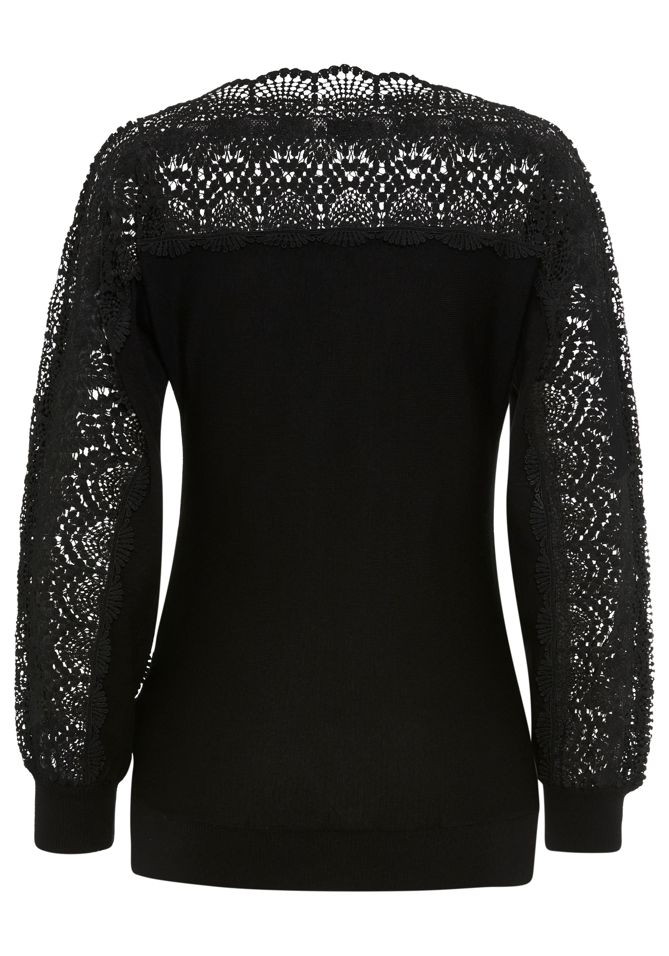 Bruno Banani Strickpullover, mit Spitze auf Ärmel und Schulter - NEUE KOLLEKTION