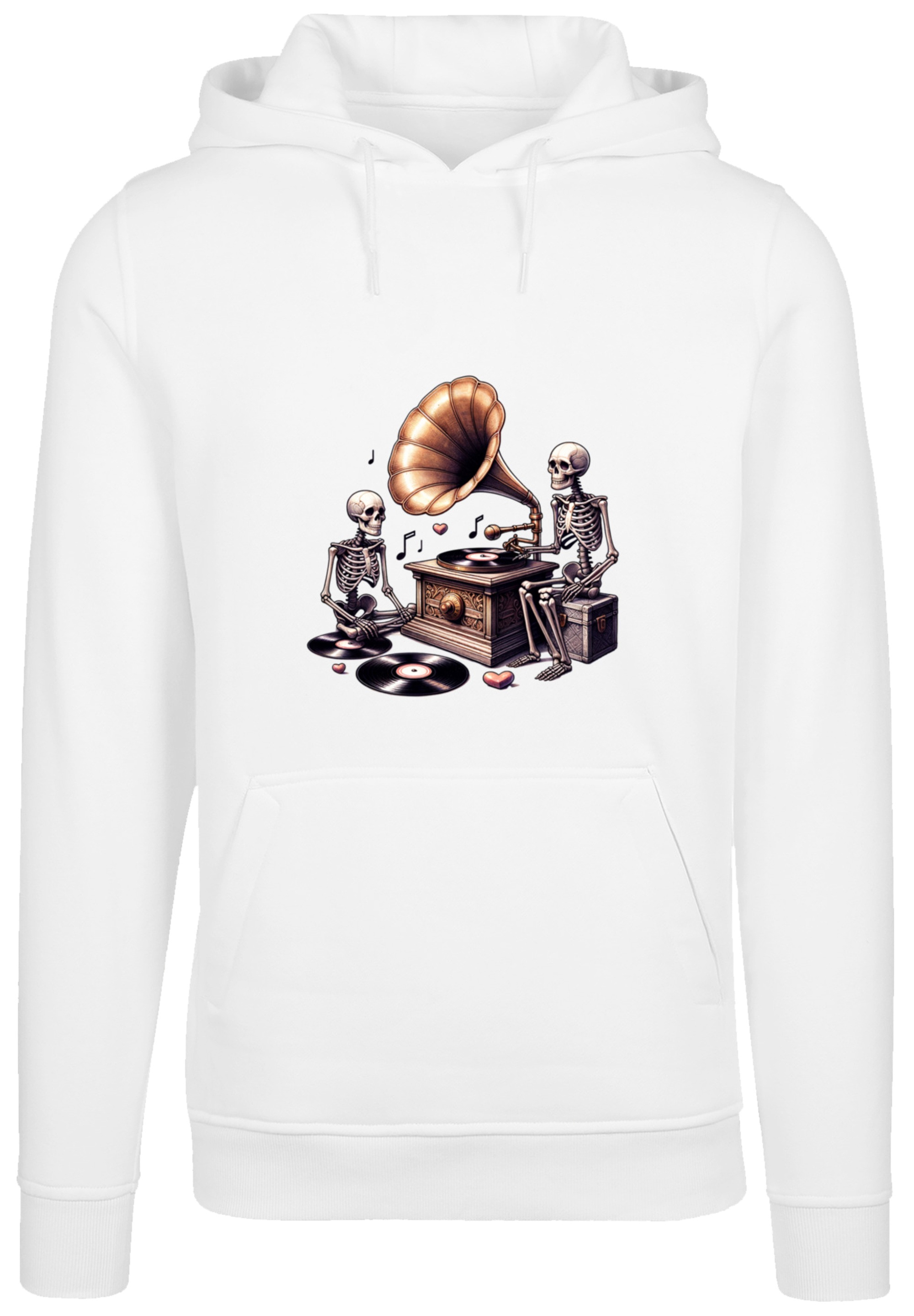 F4NT4STIC Kapuzenpullover »Gothic Skeleton Vintage Plattenspieler«, Premium Qualität