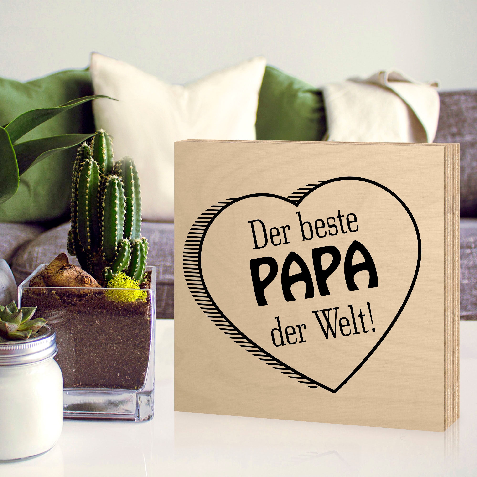 Artland Holzbild »Der beste Papa der Welt«, Sprüche & Texte, (1 St.)