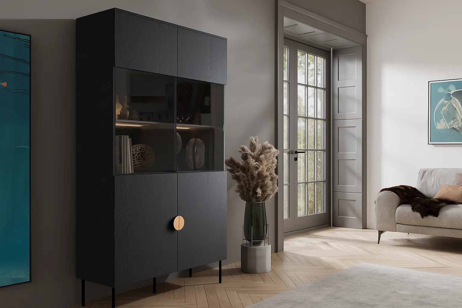 Home affaire Vitrine "BELLOT Vitrineschrank mit 2 Türen, verglast, mit viel günstig online kaufen