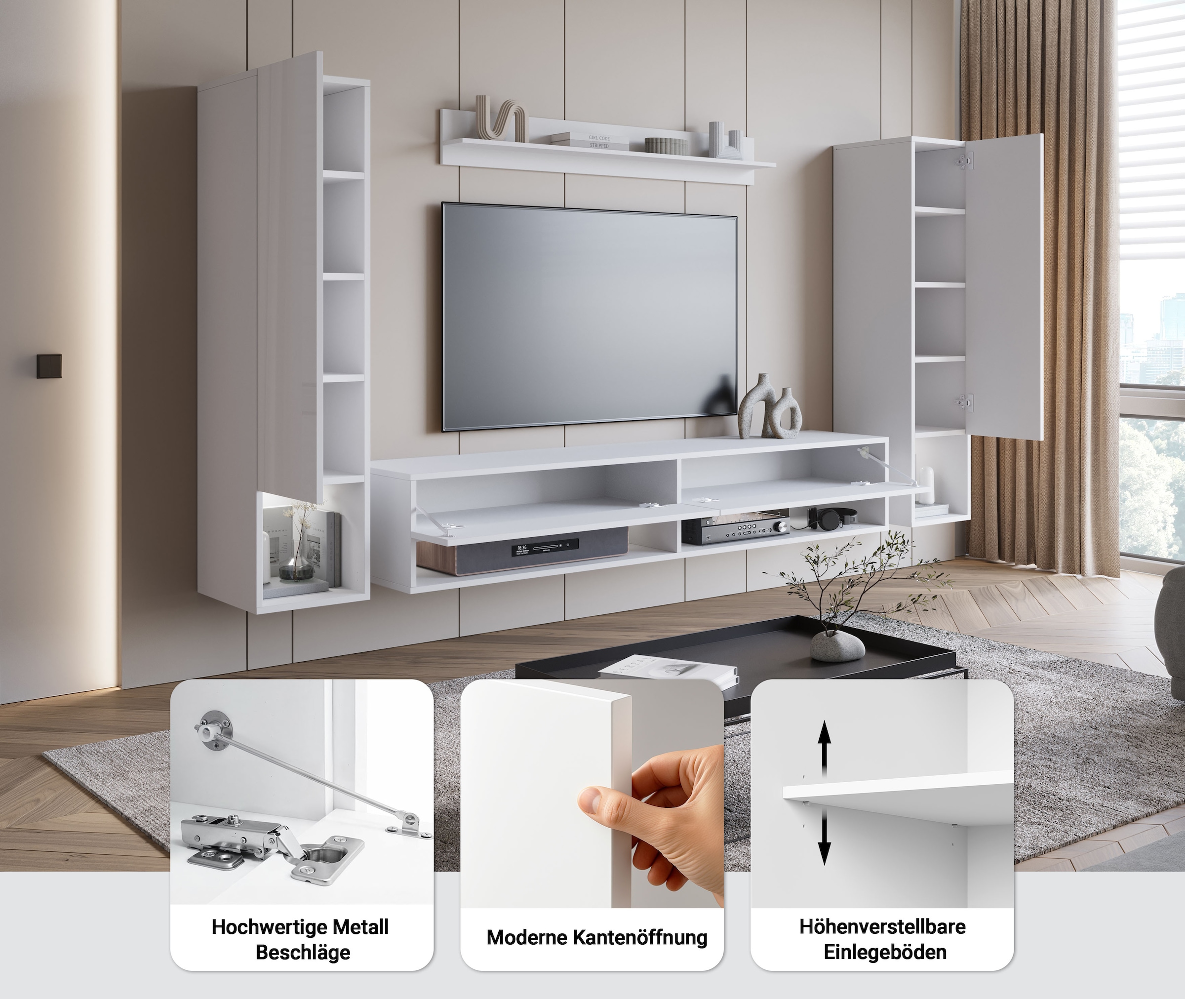 Home affaire Wohnwand »AMADEO II« Komplett-Set, 4 Stk. tlg.