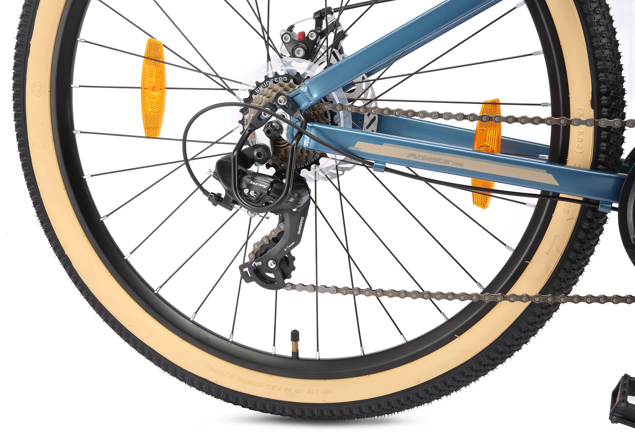 Bikestar Mountainbike 21 Gang Shimano RD-TY300 Schaltwerk Kettenschaltung für Damen und Herren, Kettenschaltung