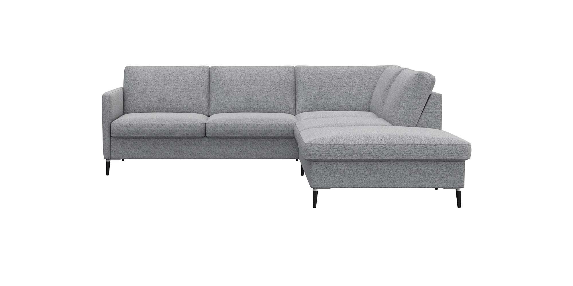 FLEXLUX Ecksofa "Fiore, L-Form" schmale Armlehnen, Füße Alu/schwarz, B/T 234/225cm, Kaltschaum im Sitz