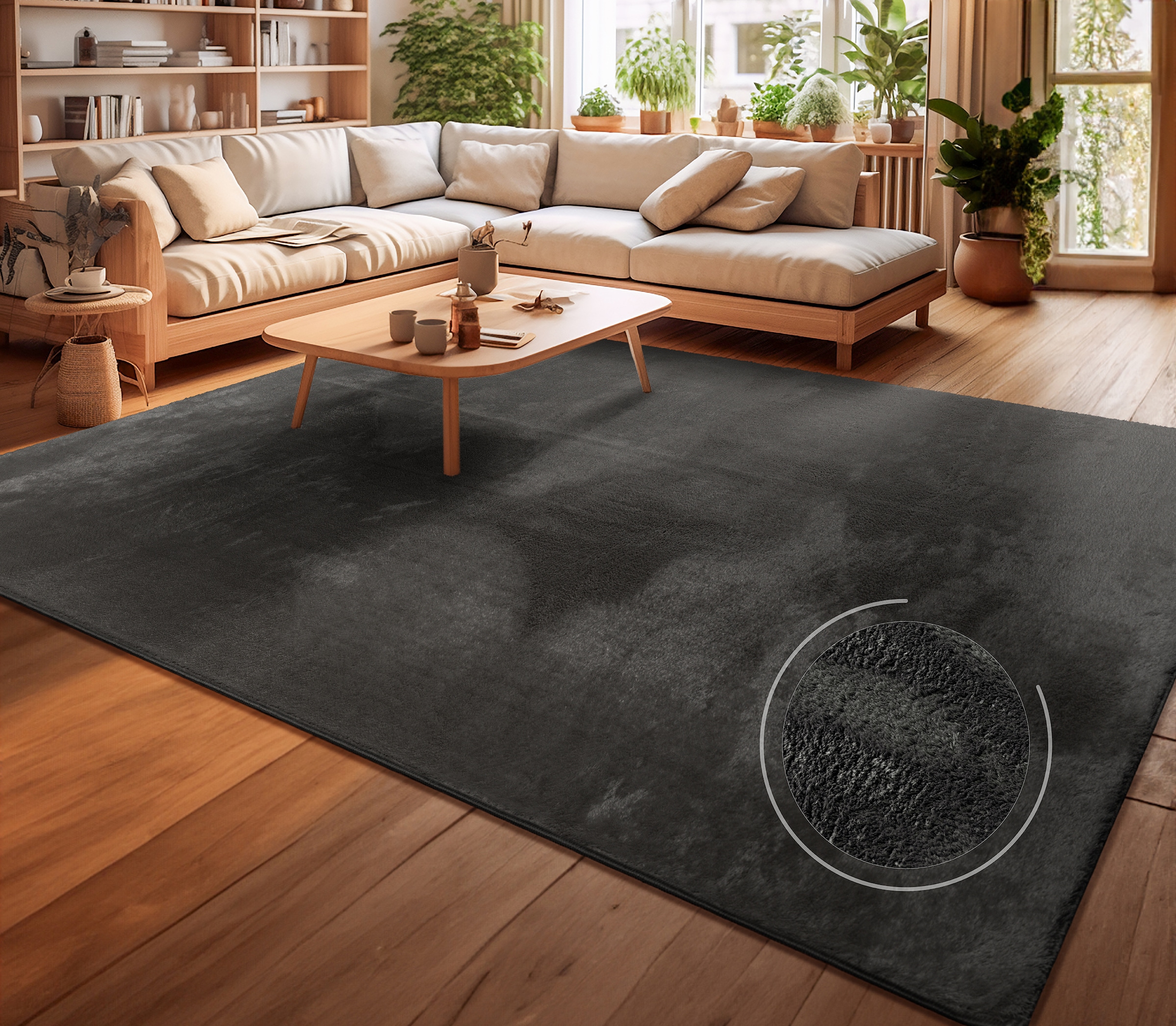 my home Teppich "Andeer" rechteckig 14 mm Höhe Kurzflor, Uni Farben, weich günstig online kaufen