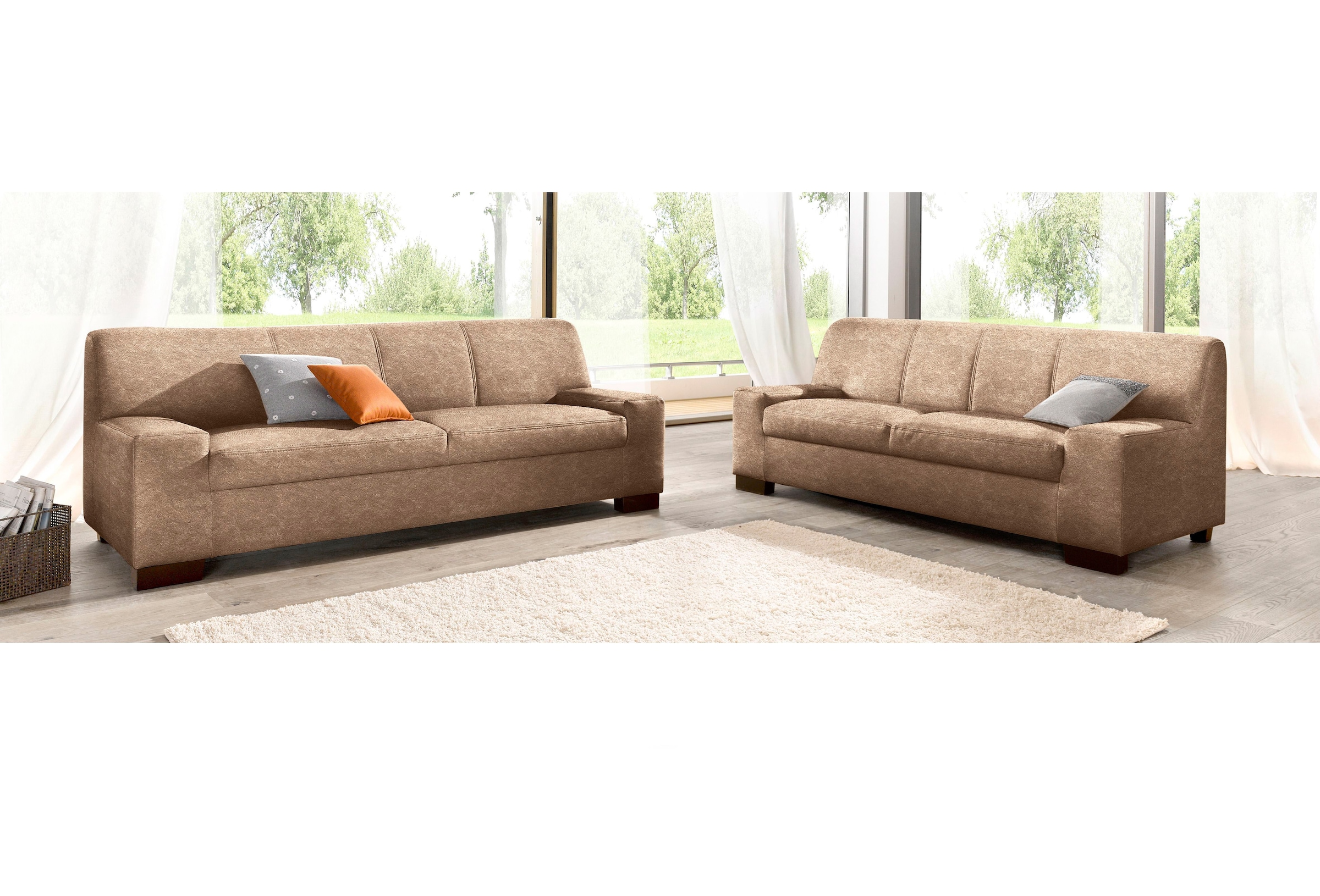 DOMO collection Polstergarnitur "Norma kubisch und zeitlos" Set, 2 Stk. tlg günstig online kaufen