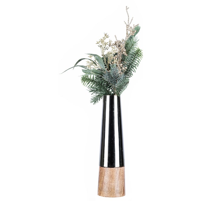 Creativ deco Dekovase »Weihnachtsdeko«, (Set, 2 St., 1 Vase, 1 Bouquet),  mit hübschem Tannen-Mix-Bouquet bestellen | BAUR