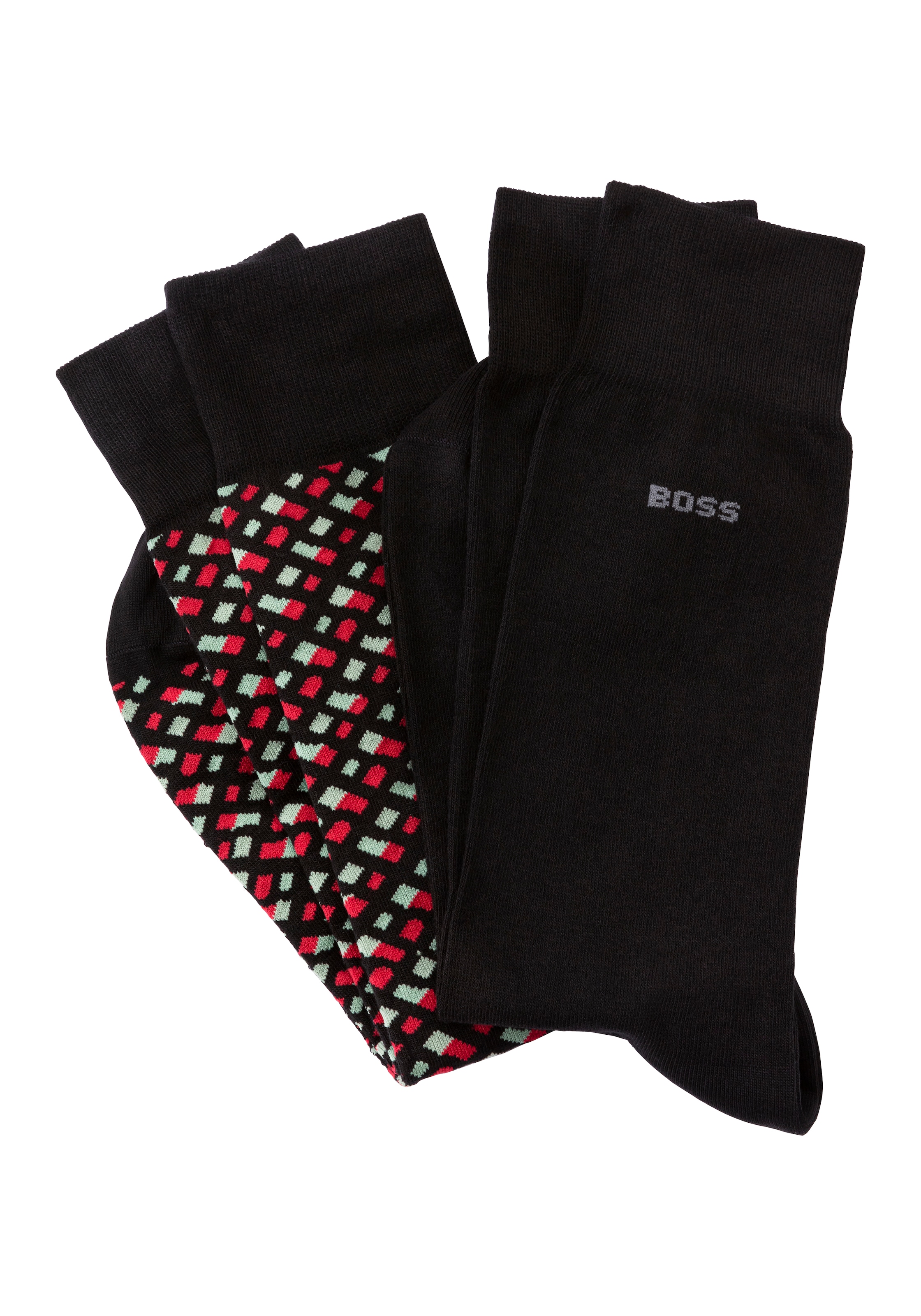 BOSS Socken "2P RS Monogram CC", (Packung, 2 Paar), mit Logo