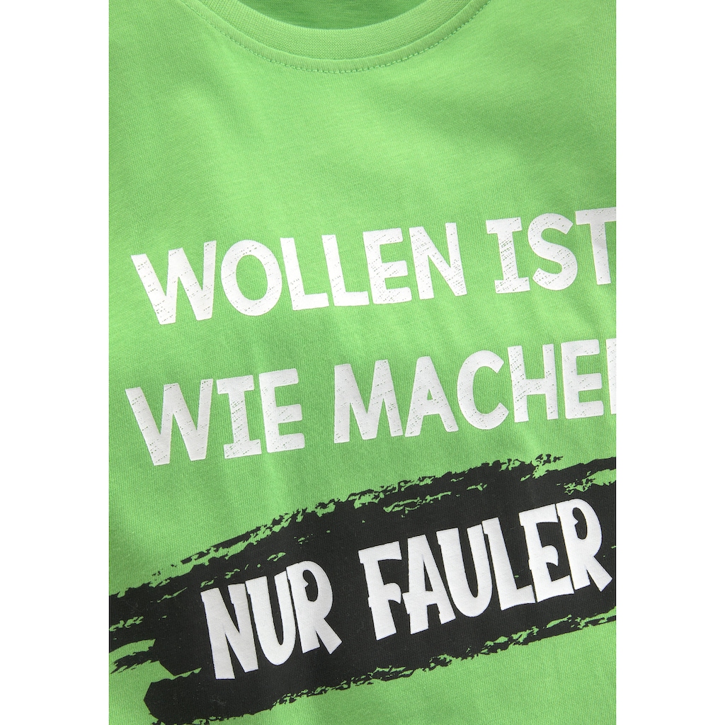 KIDSWORLD T-Shirt »WOLLEN IST WIE MACHEN....«