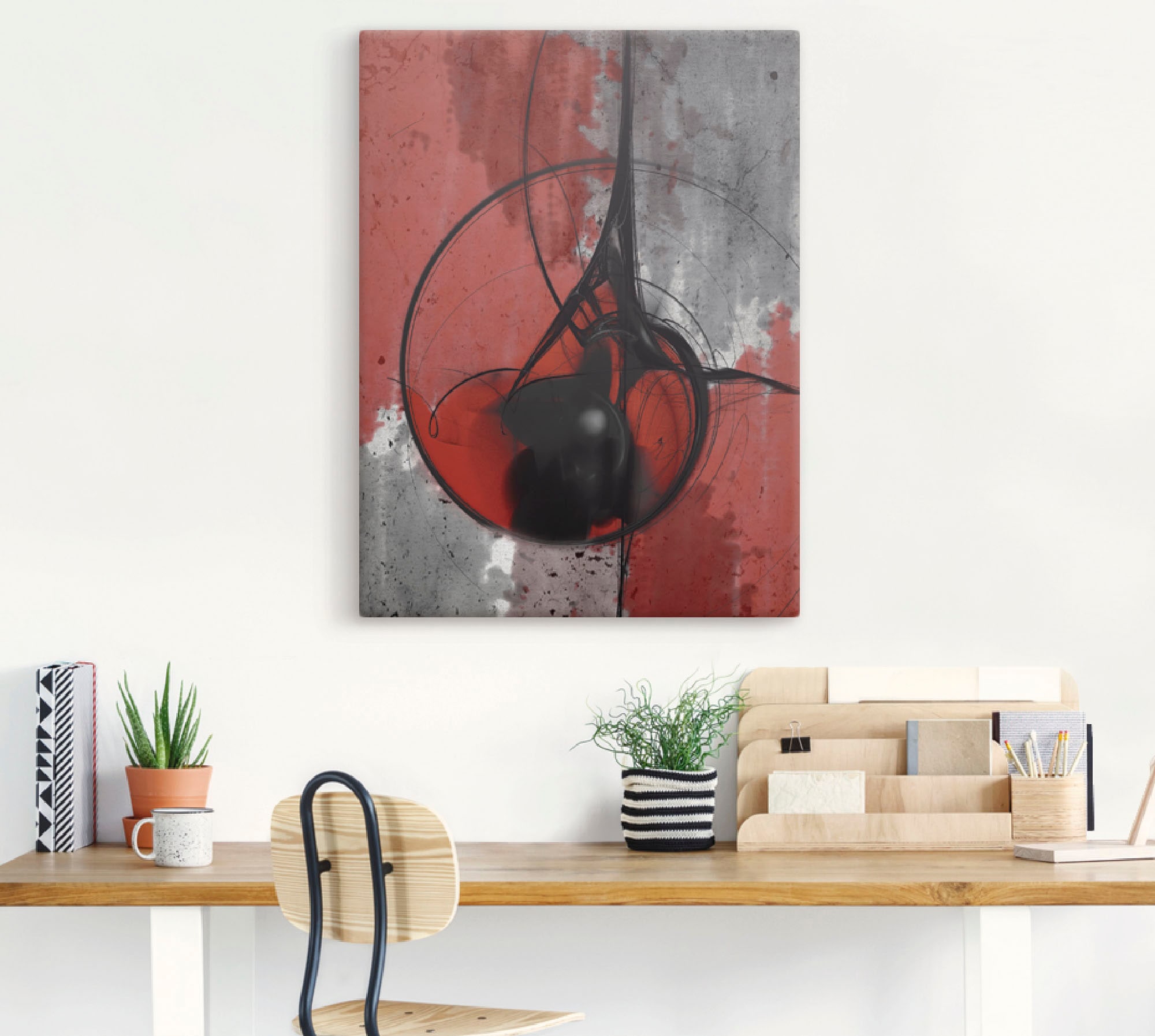 Artland Wandbild »Abstrakt in rot und schwarz«, Gegenstandslos, (1 St.), als Alubild, Outdoorbild, Leinwandbild, Poster in verschied. Größen