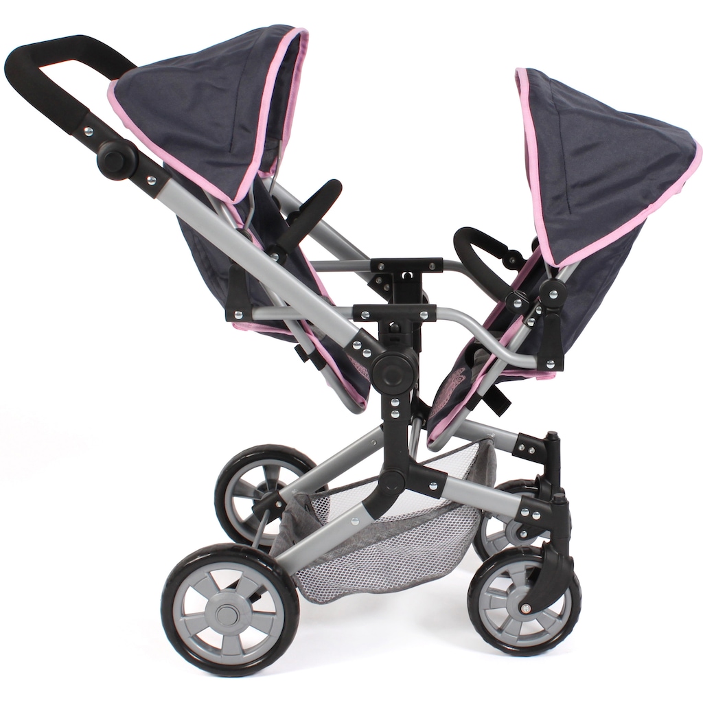 CHIC2000 Puppen-Zwillingsbuggy »Linus Duo, Grau-Navy«