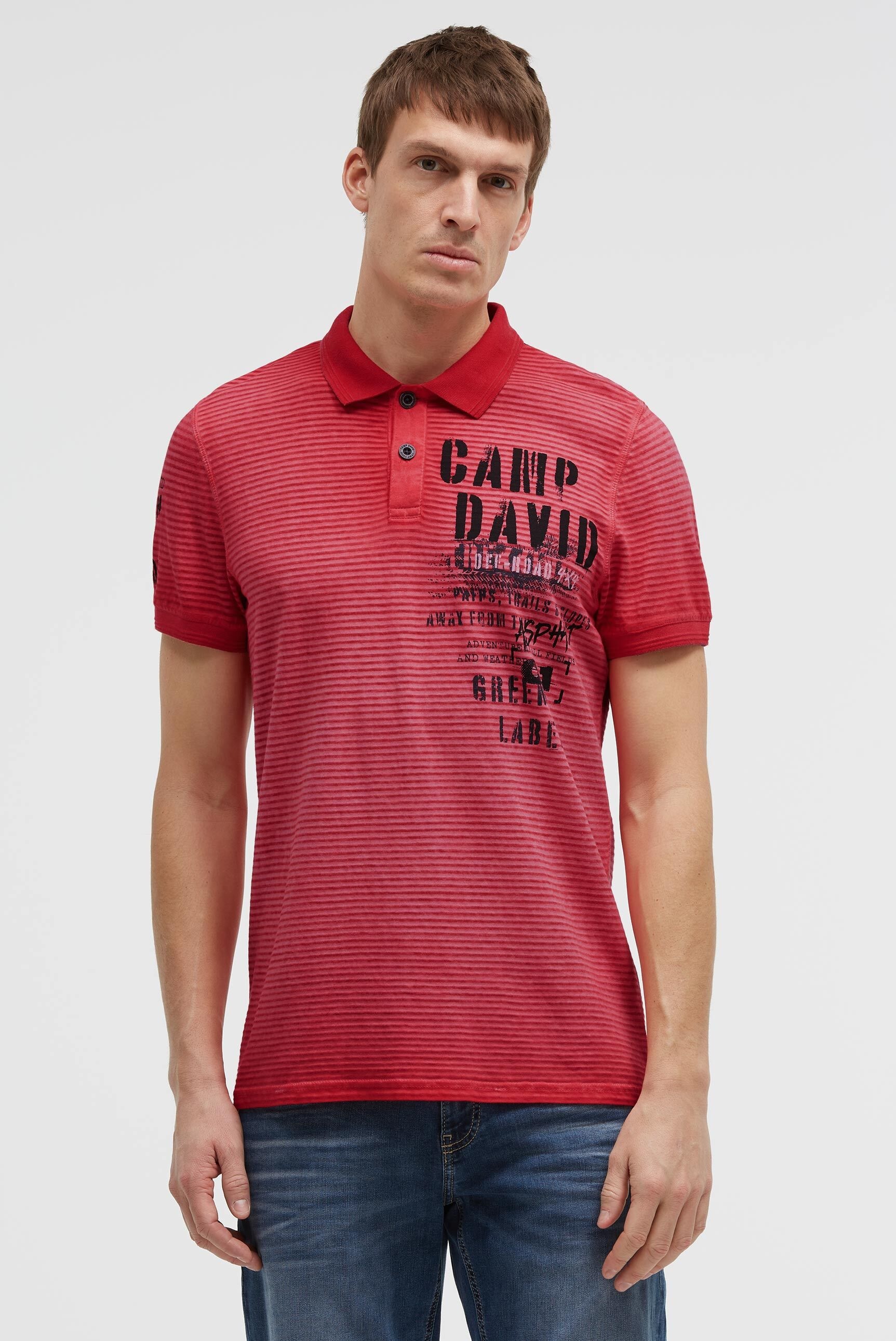 CAMP DAVID Poloshirt mit Seitenschlitze