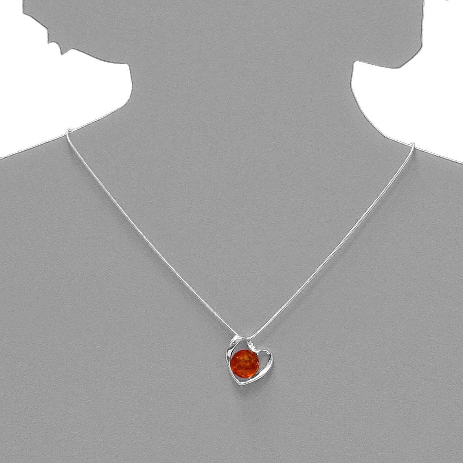 Kettenanhänger OSTSEE-SCHMUCK "- Gleiter-Herz - Silber 925/000 - Bernstein" Gr. 21, silber (silber 925, silberfarben, weiß), Schmuckanhänger, Damen, Silber 925 (Sterlingsilber), Kettenanhänger 5