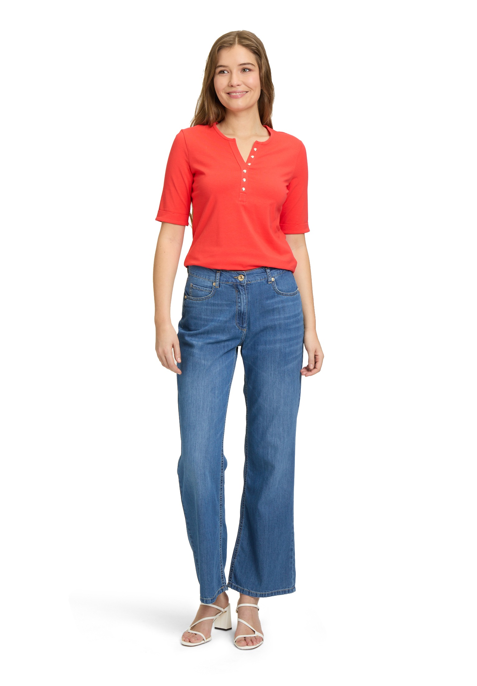 Betty Barclay Kurzarmshirt »Betty Barclay Damen Basic Shirt mit Knöpfen«, (1 tlg.), Form