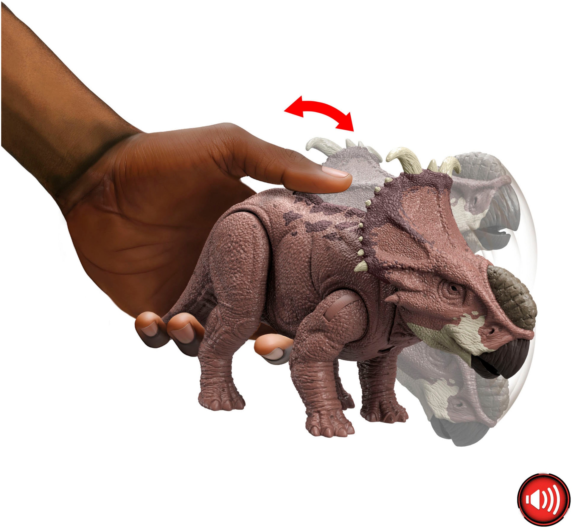 Mattel® Actionfigur »Jurassic World Wild Roar Pachyrhinosaurus«, mit Kopfstoßangriff und Brüllgeräusch